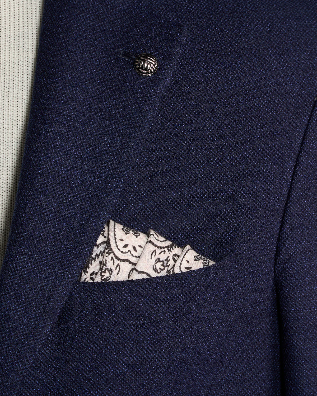 Navy Hopsack Comfortwear 'Hampton' Fit Blazer - Image 7
