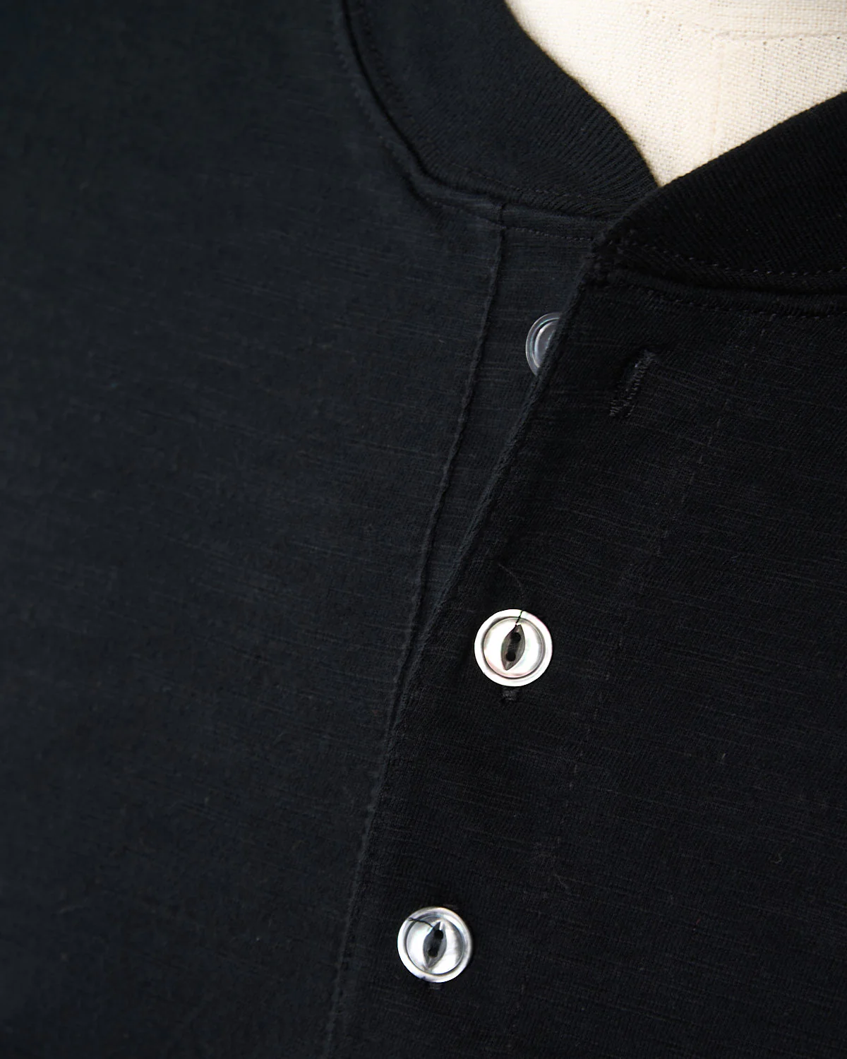 Black Slub S/S Henley - Image 5