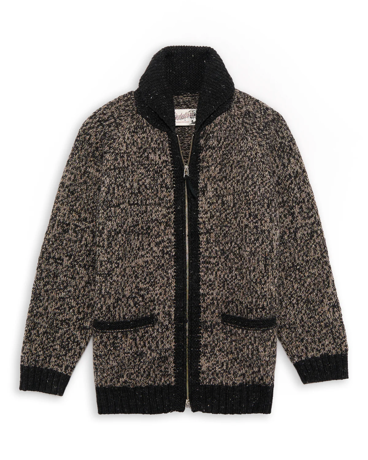 Black/White Marl Zip Cardigan