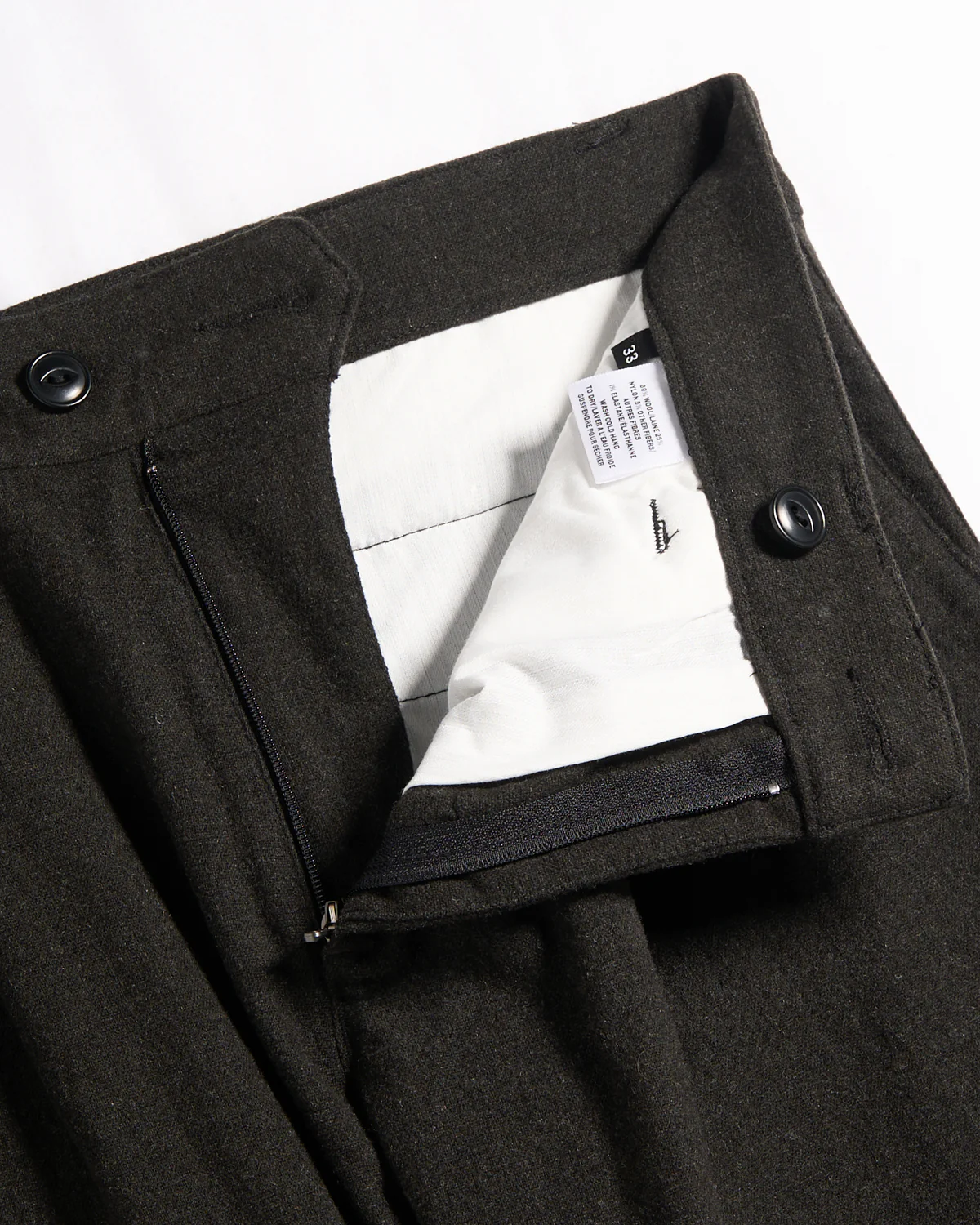 Charcoal Washable Wool Pleated Pant - Image 2