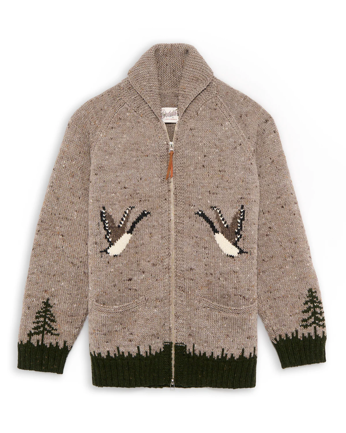 Goose Motif Zip Cardian