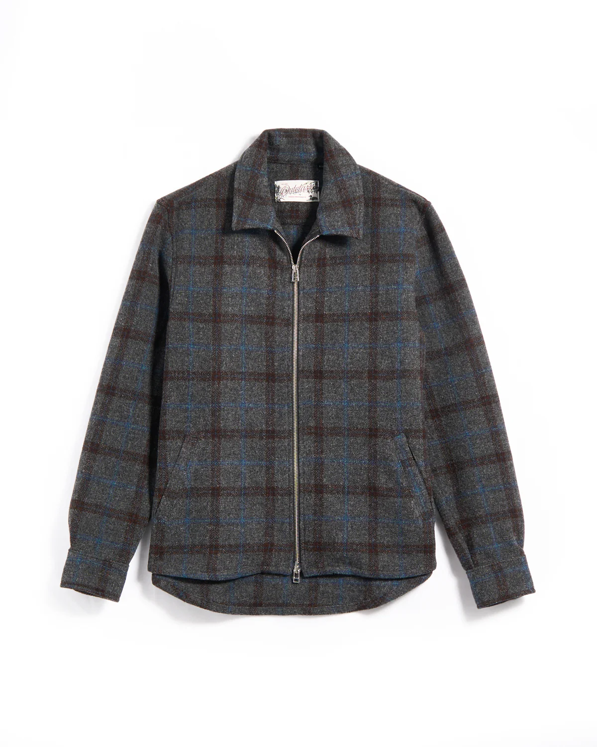 Grey Plaid  Zip Overshirt