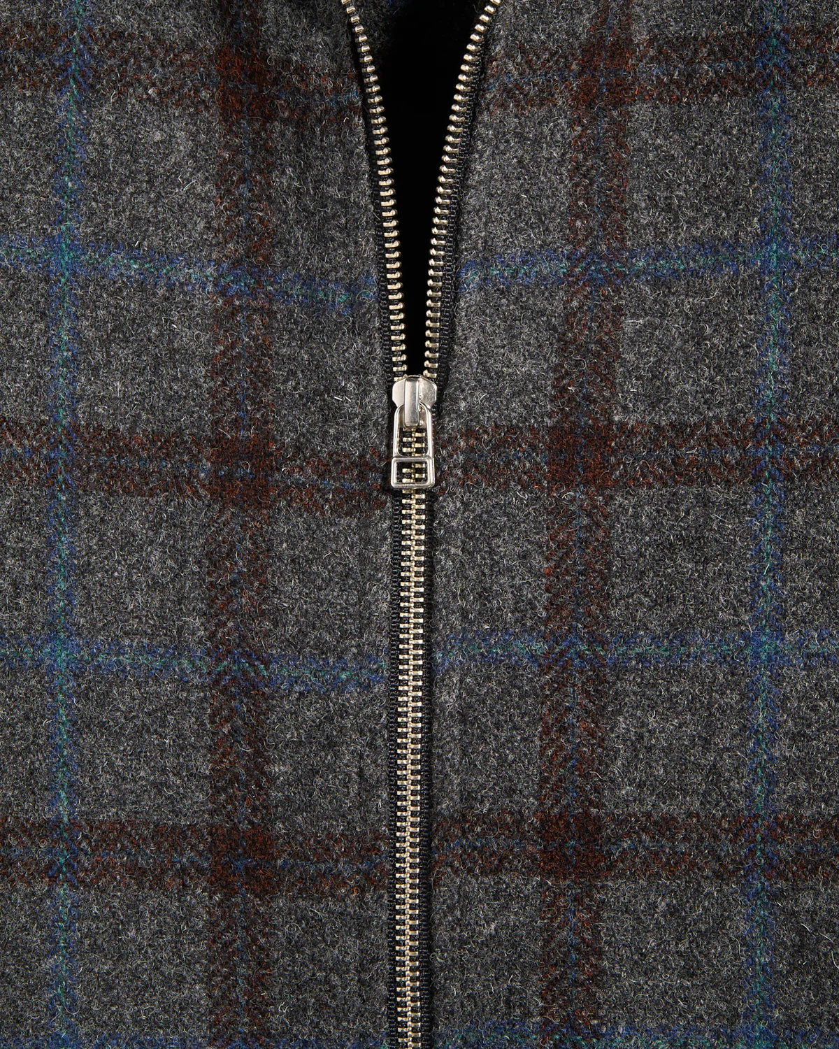 Grey Plaid  Zip Overshirt - Image 3