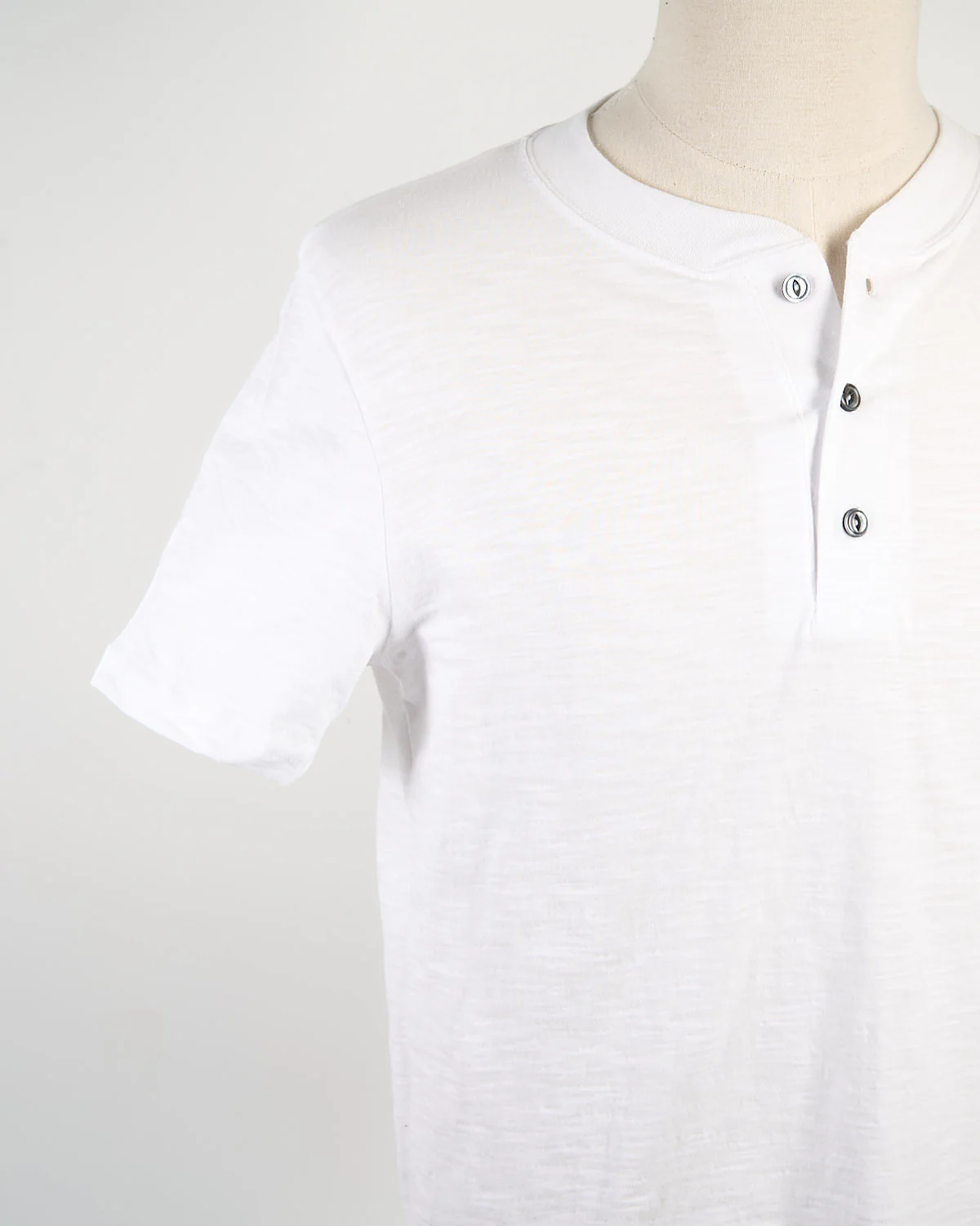 White Slub S/S Henley - Image 2