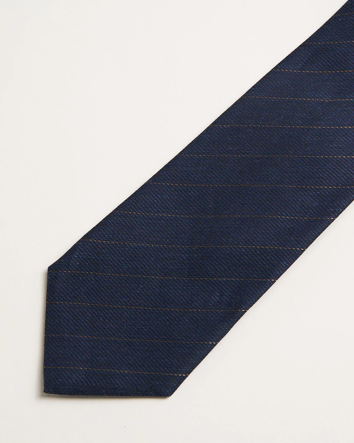 Linen & Slik Fine Stripe Tie - Image 2