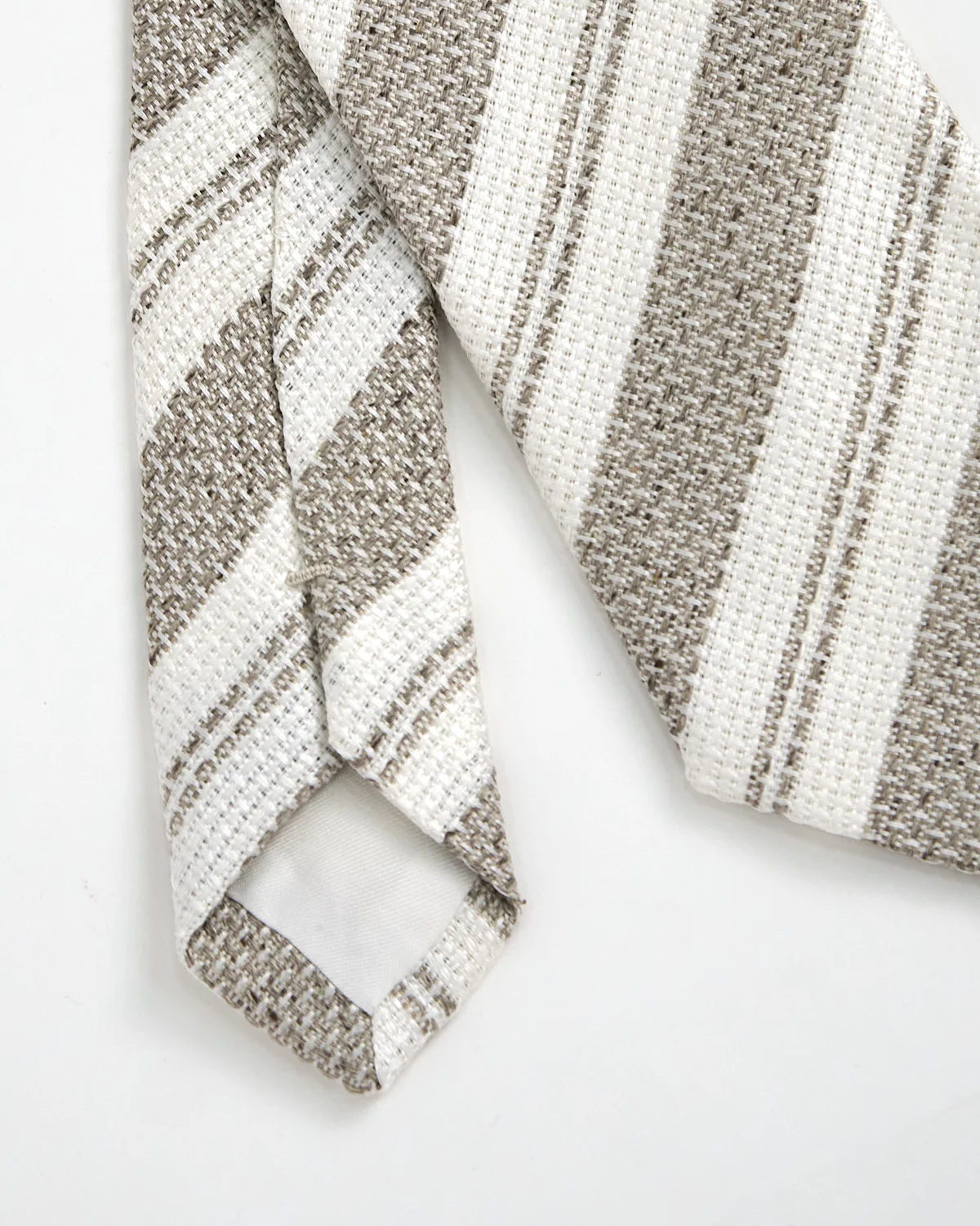 Silk/Linen Stripe Tie - Image 2