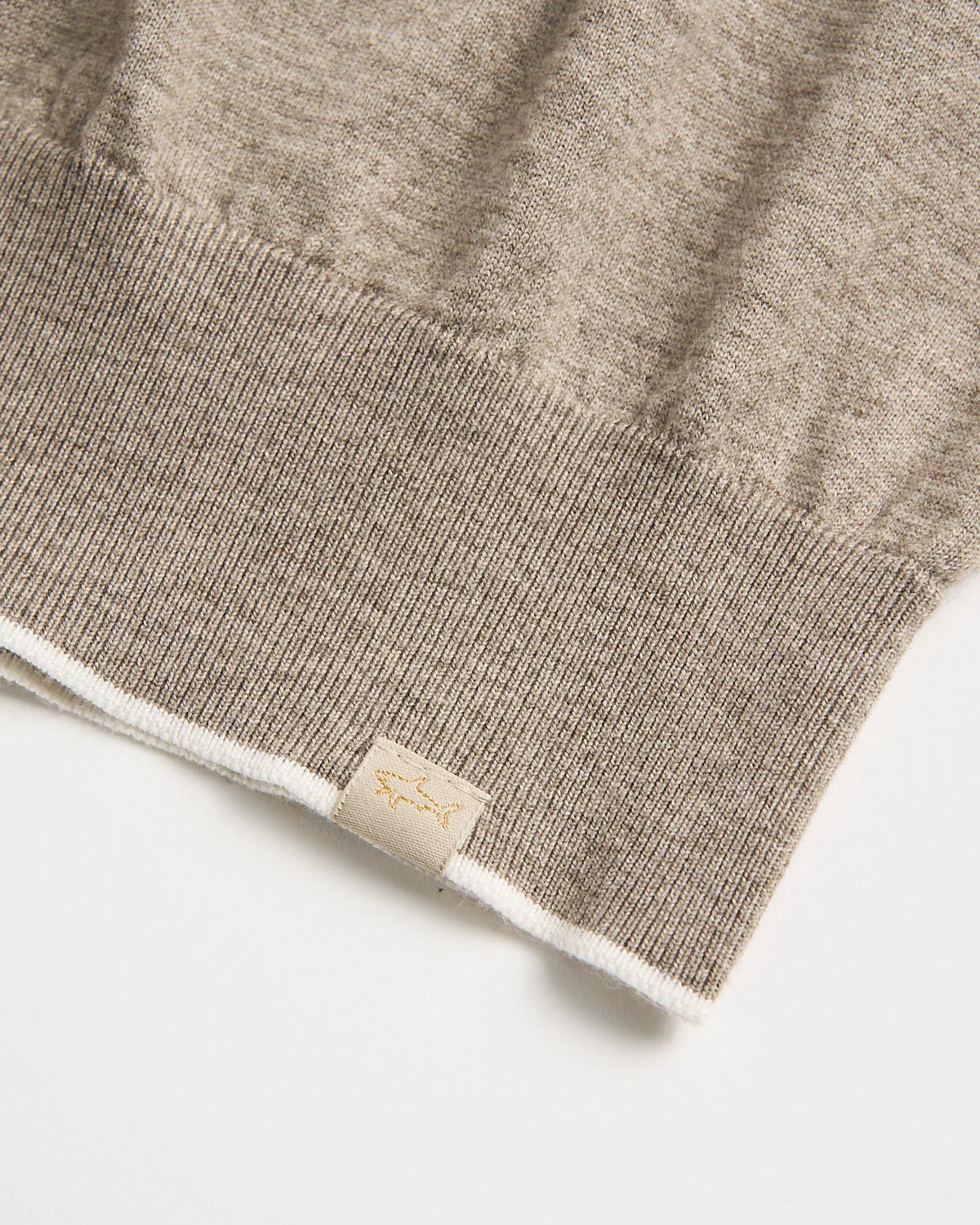 Leather Trim Cotton & Cashmere Crewneck - Image 4