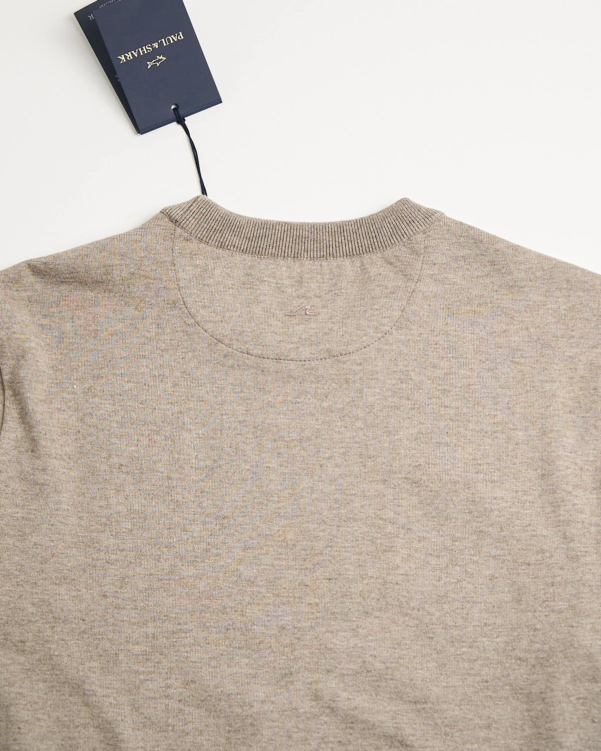 Leather Trim Cotton & Cashmere Crewneck - Image 5