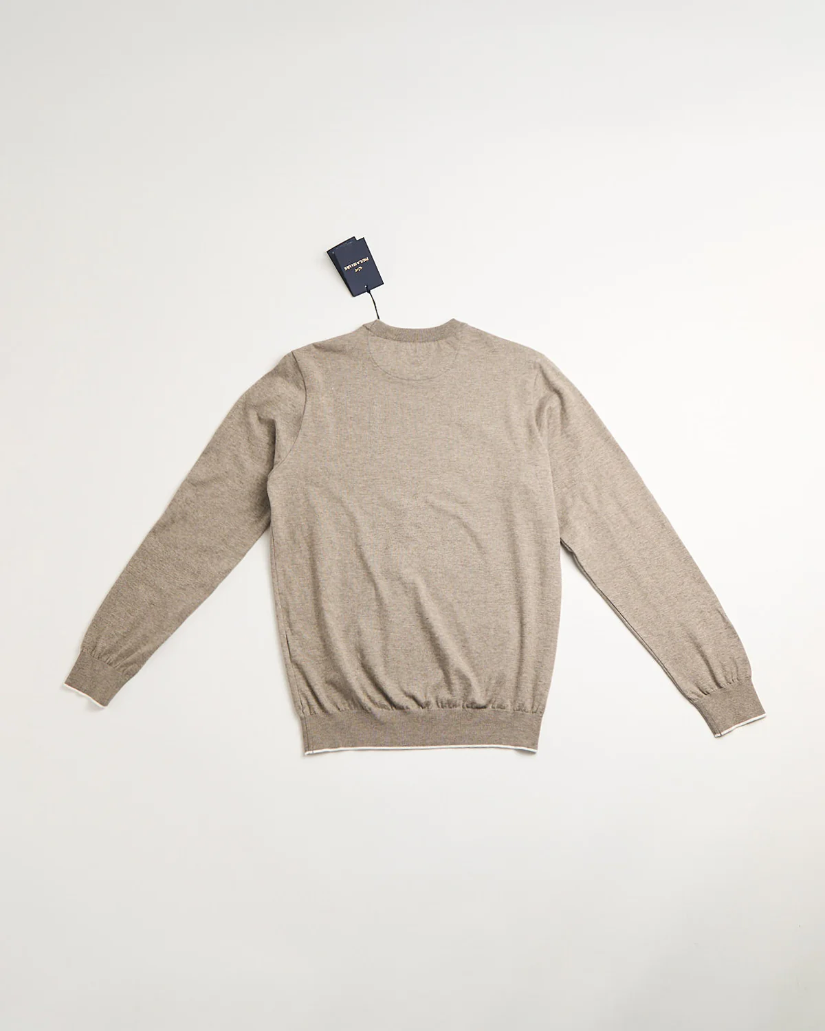 Leather Trim Cotton & Cashmere Crewneck - Image 6