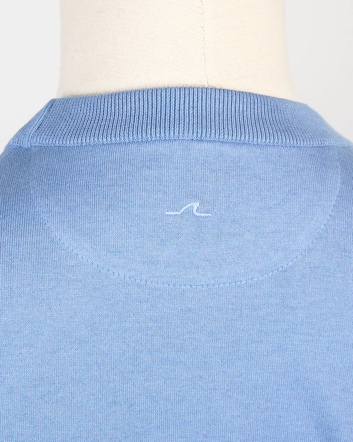 Leather Trim Cotton & Cashmere Crewneck - Image 2