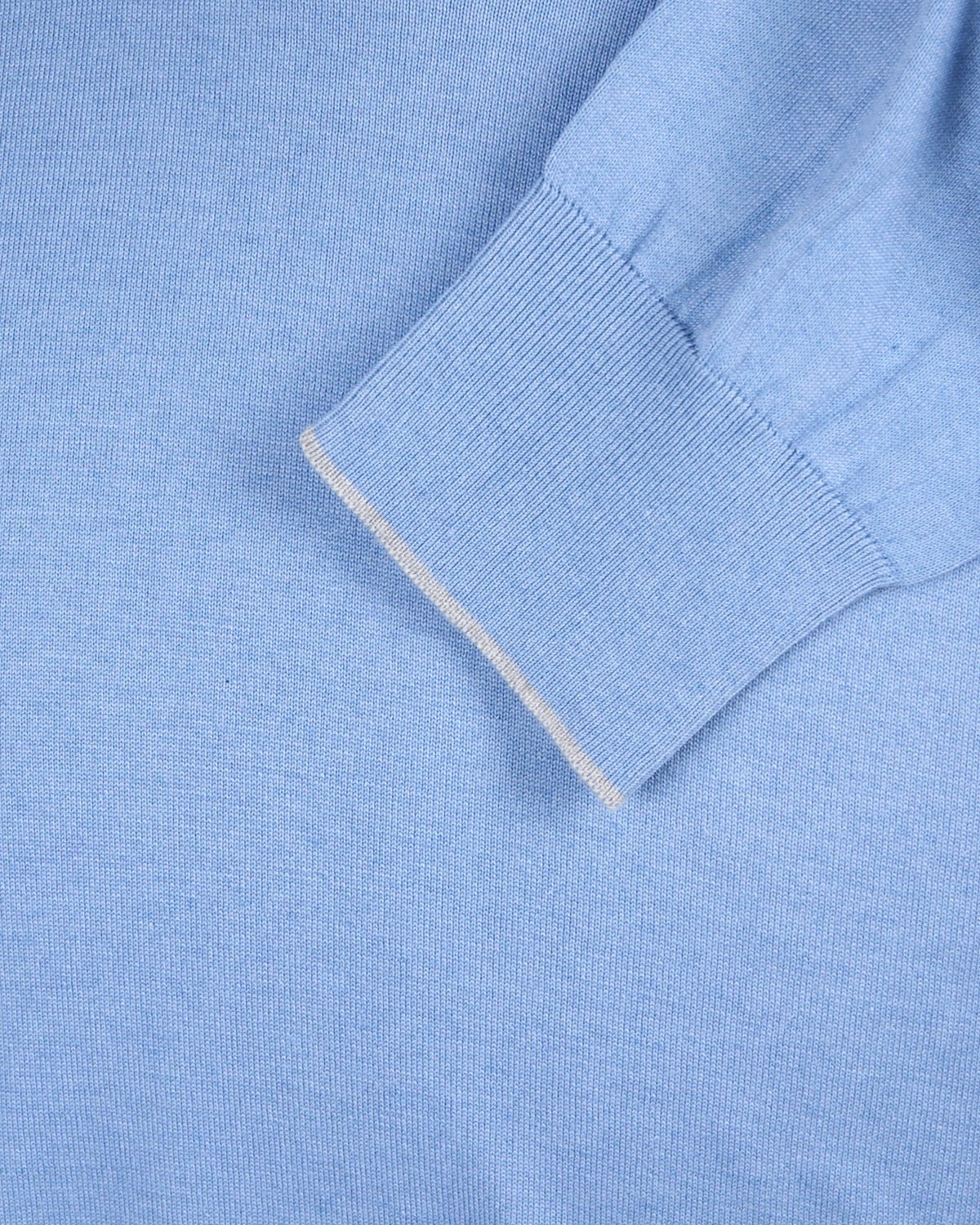 Leather Trim Cotton & Cashmere Crewneck - Image 4