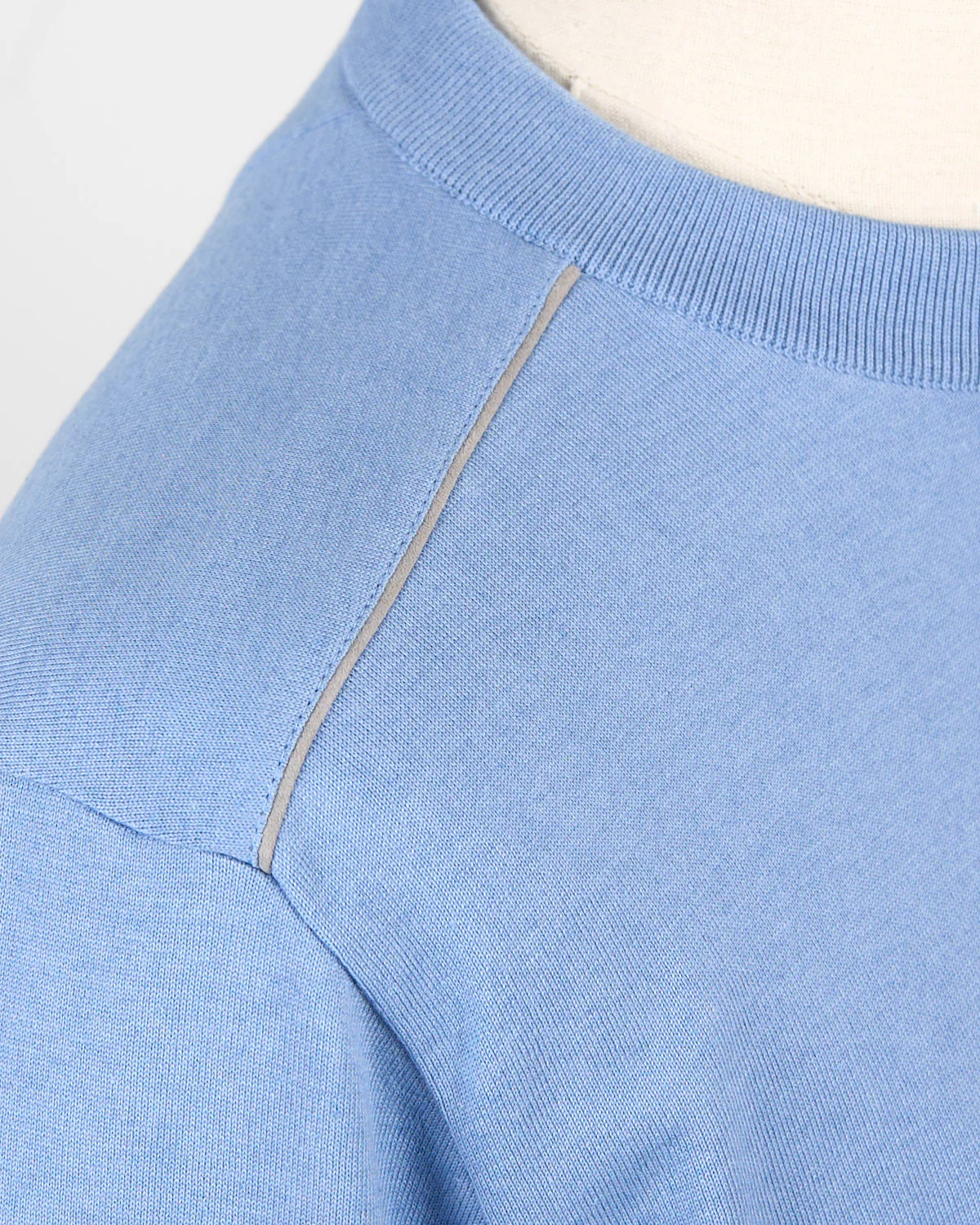 Leather Trim Cotton & Cashmere Crewneck - Image 5