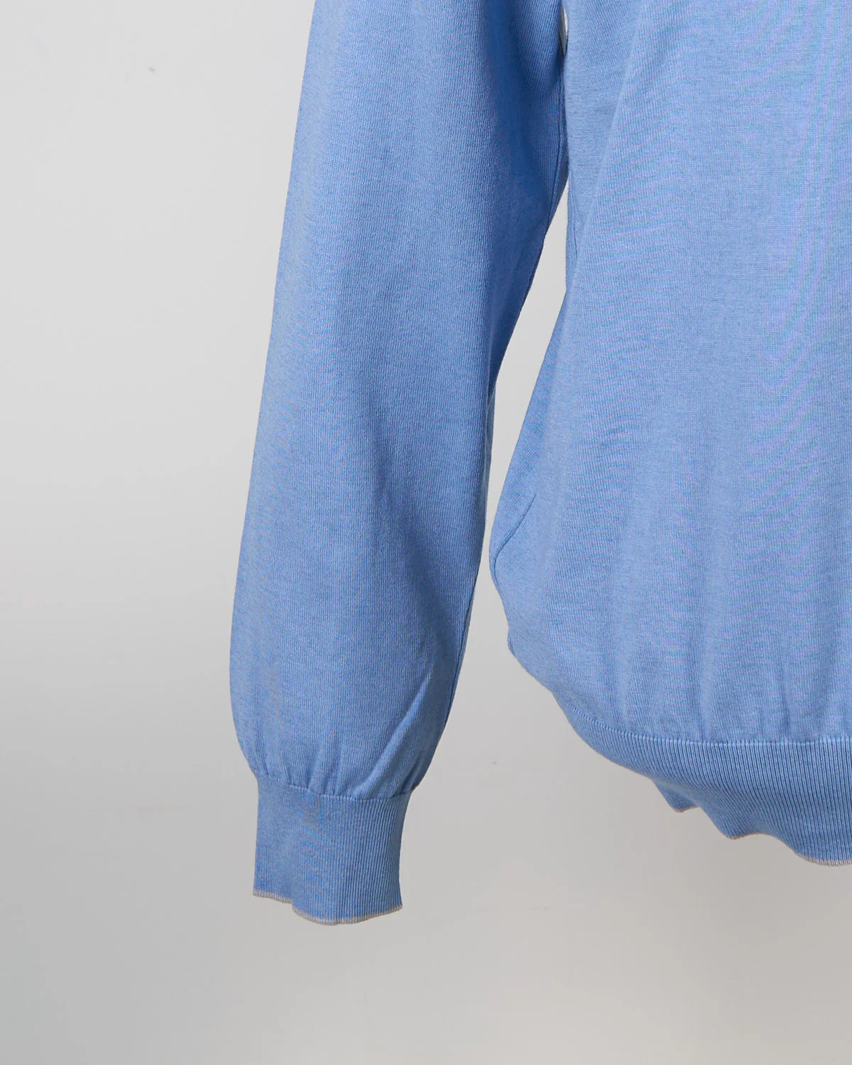 Leather Trim Cotton & Cashmere Crewneck - Image 6