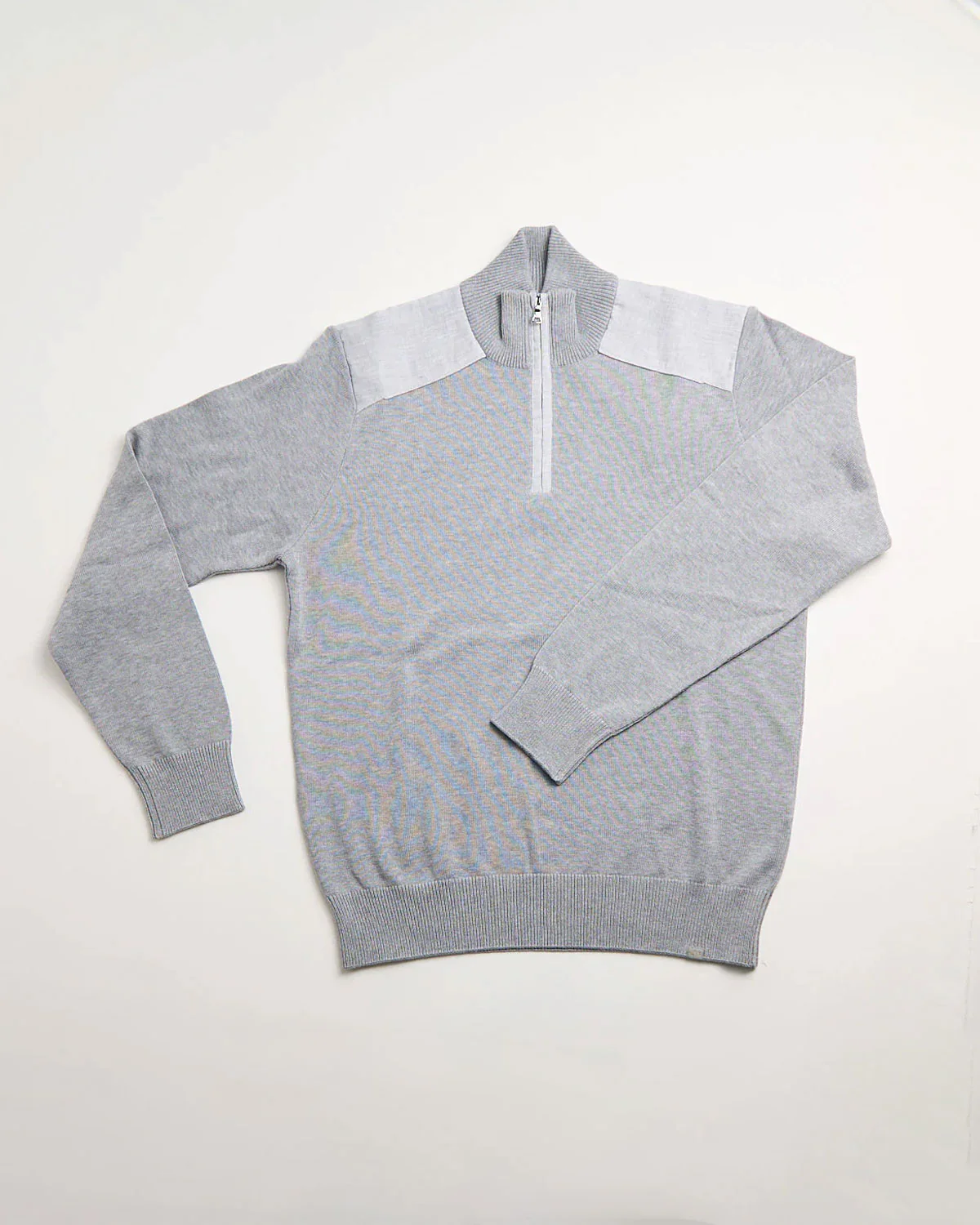 Linen Details Fresco Cotton Half Zip Sweater