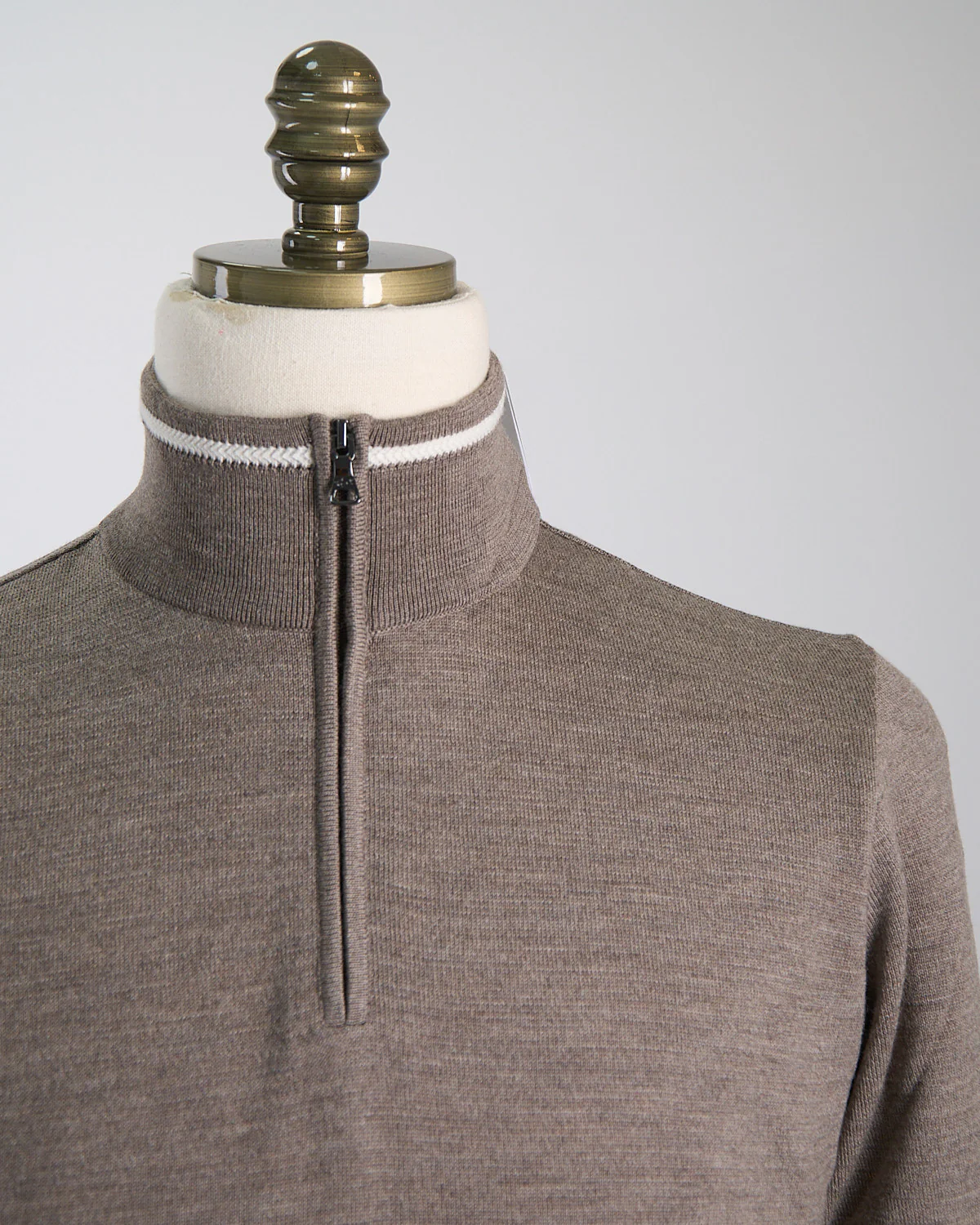 Riviera Summer Wool Half Zip Sweater With Paul&Shark Label - Image 3