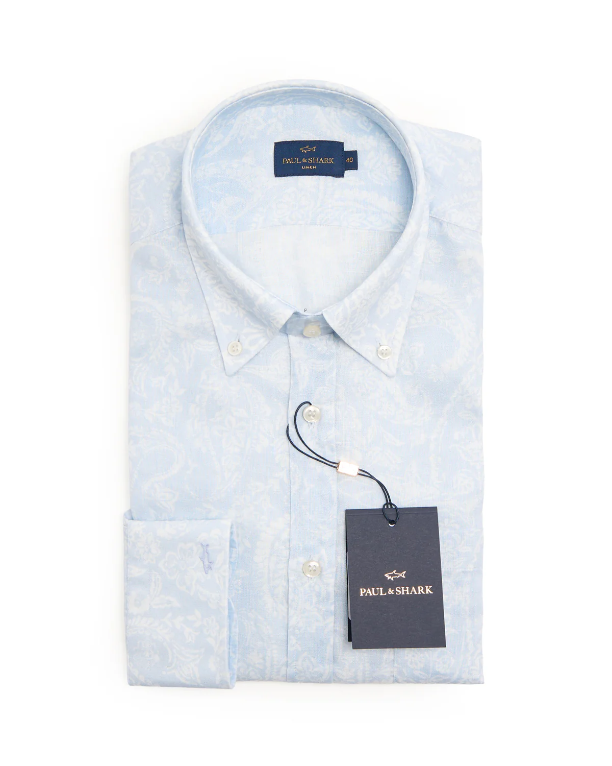 Shark Paisley Linen Printed Button Down Shirt