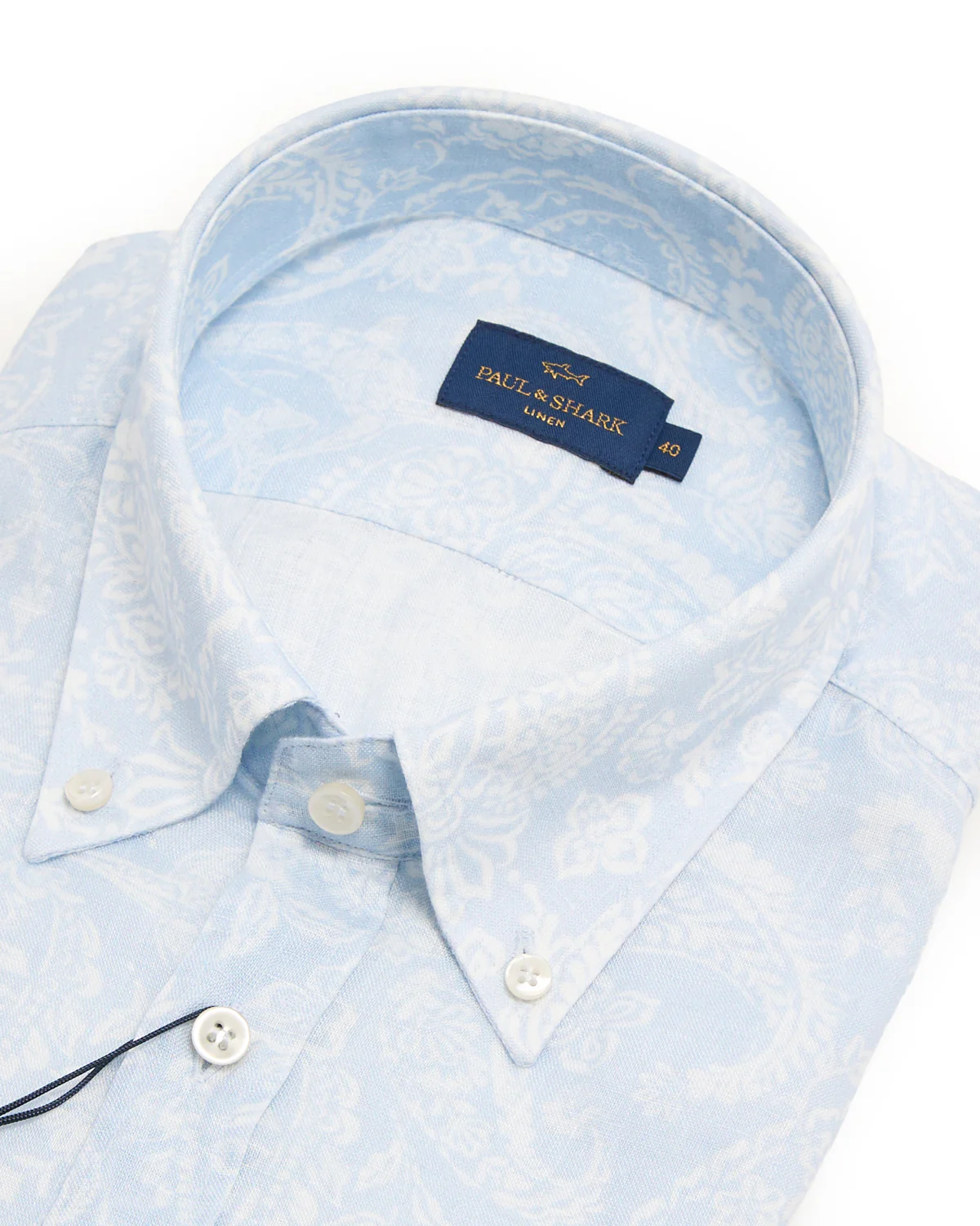 Shark Paisley Linen Printed Button Down Shirt - Image 2