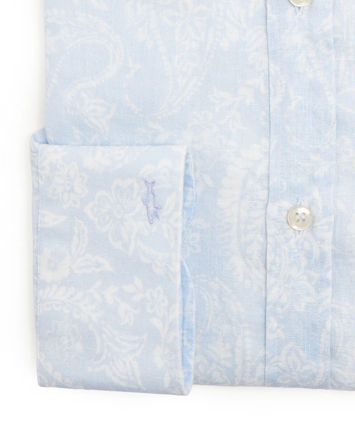 Shark Paisley Linen Printed Button Down Shirt - Image 3