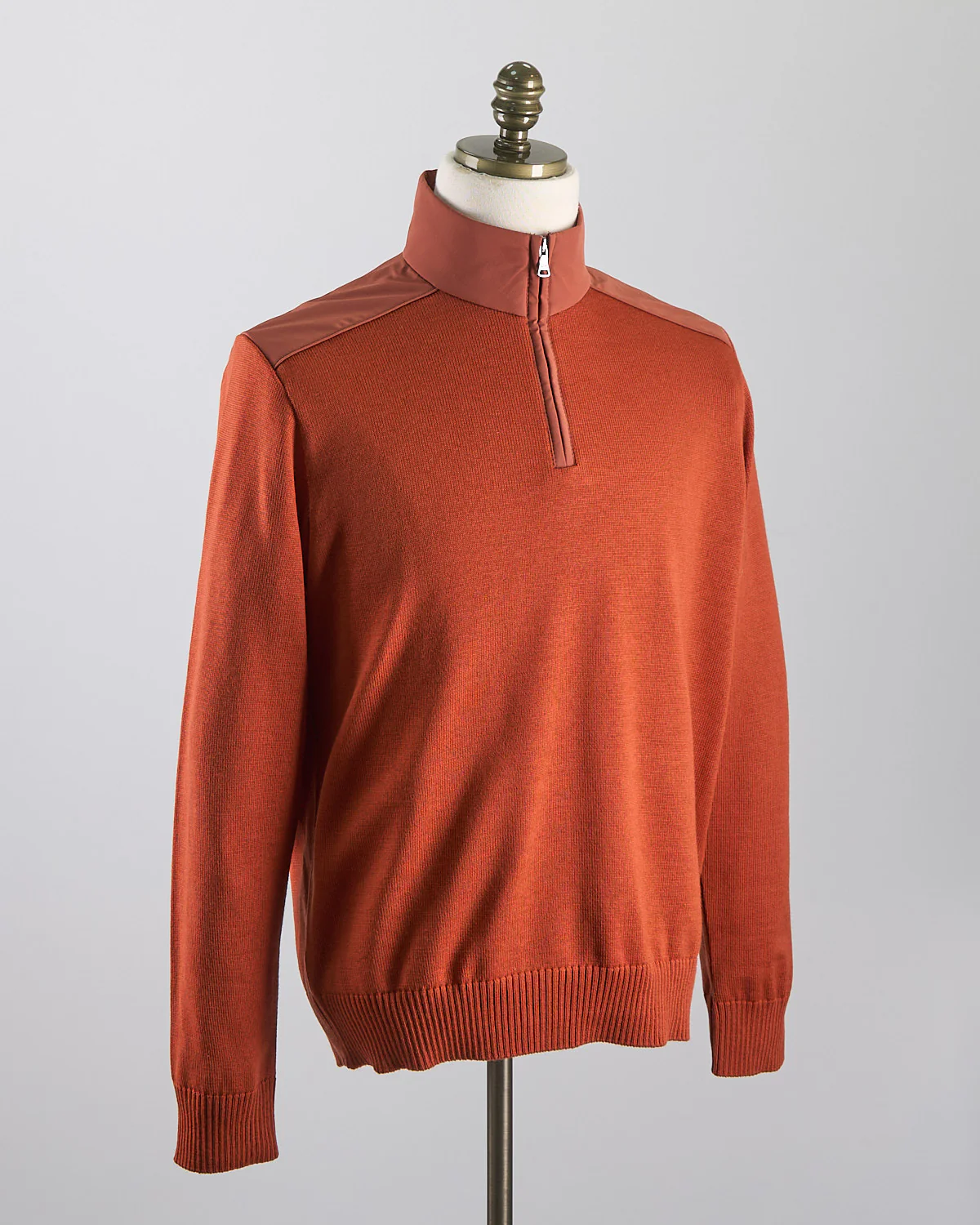 Wool Half Zip Sweater With Typhoon Fabric And Moon Badge