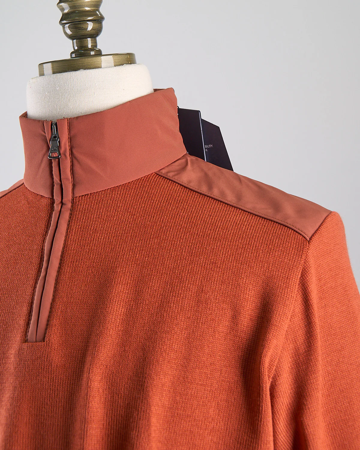 Wool Half Zip Sweater With Typhoon Fabric And Moon Badge - Image 3
