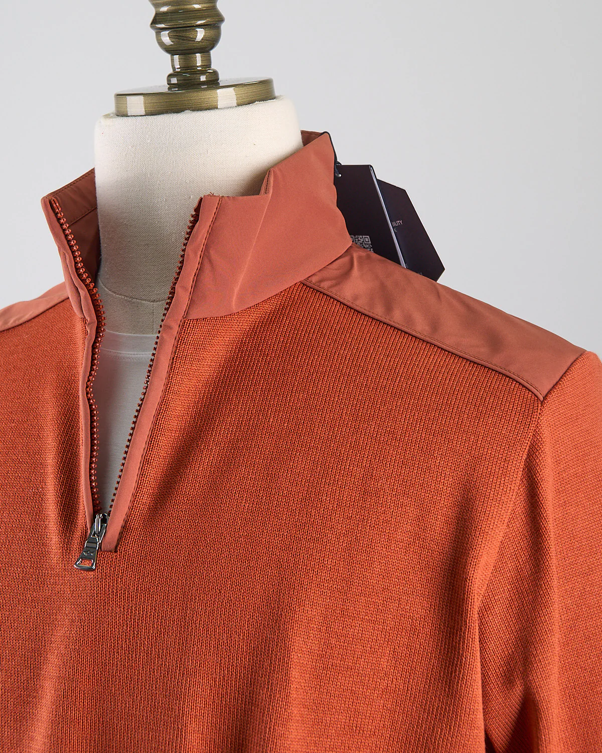 Wool Half Zip Sweater With Typhoon Fabric And Moon Badge - Image 5