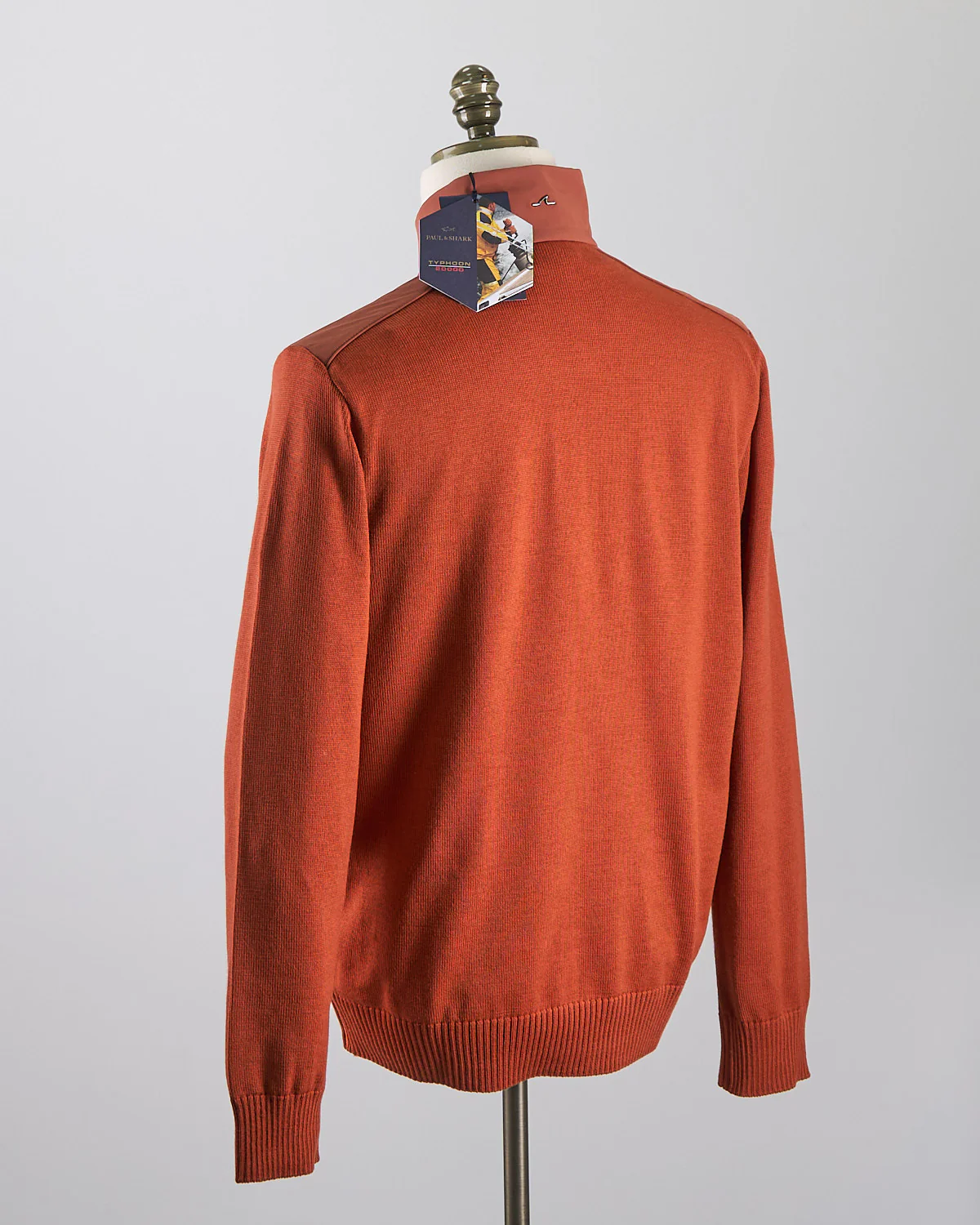 Wool Half Zip Sweater With Typhoon Fabric And Moon Badge - Image 9