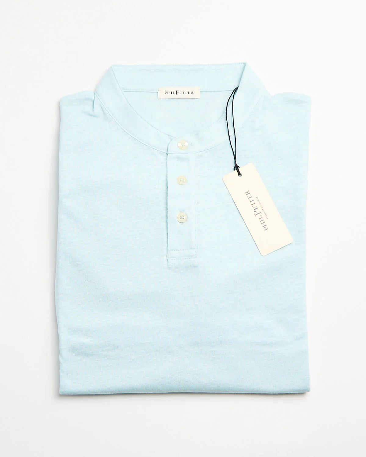 3 Button Banded Collar Linen Henley - Image 2