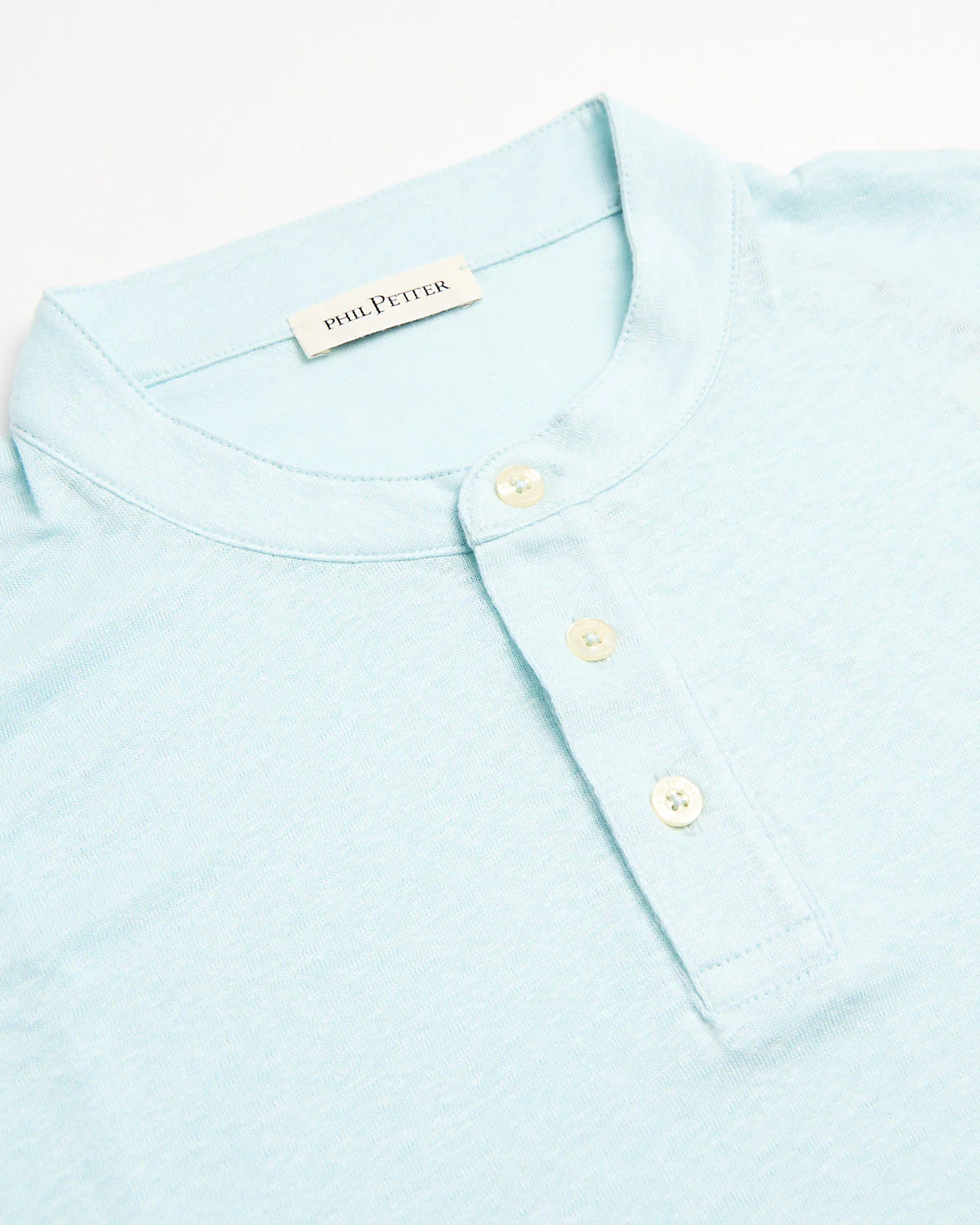 3 Button Banded Collar Linen Henley - Image 3