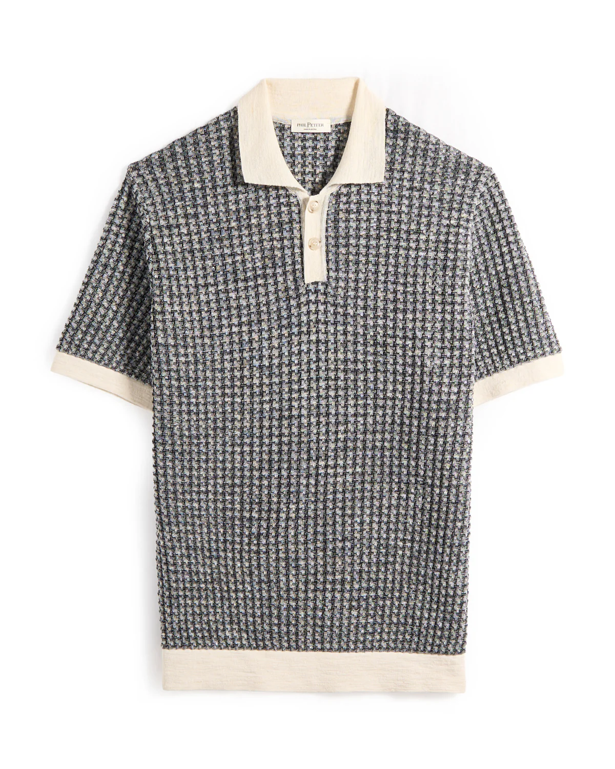 Herringbone Knit Polo W/ Contrast Trim
