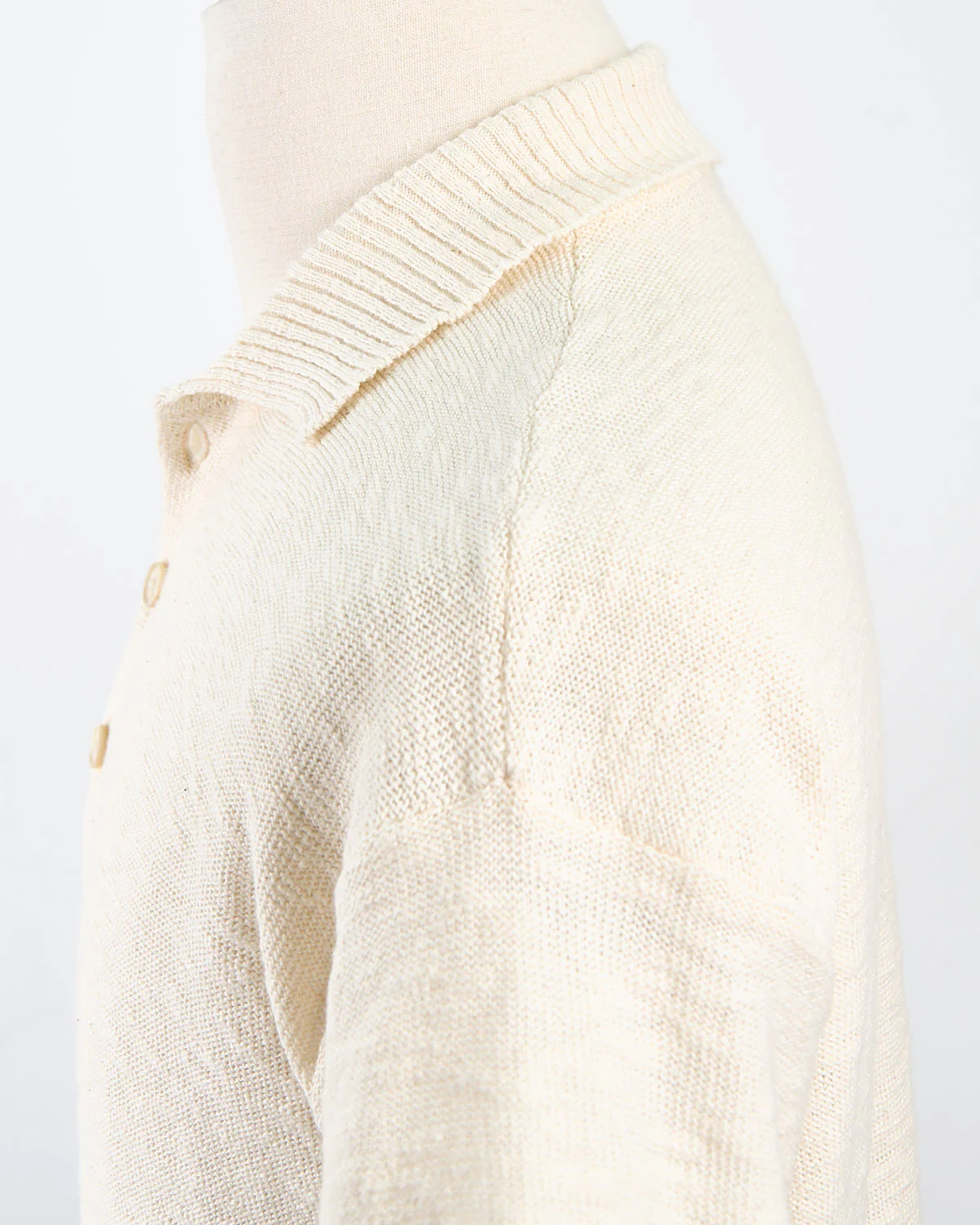 Relaxed Fit Cotton & Linen Ribbed Collar Polo - Image 5