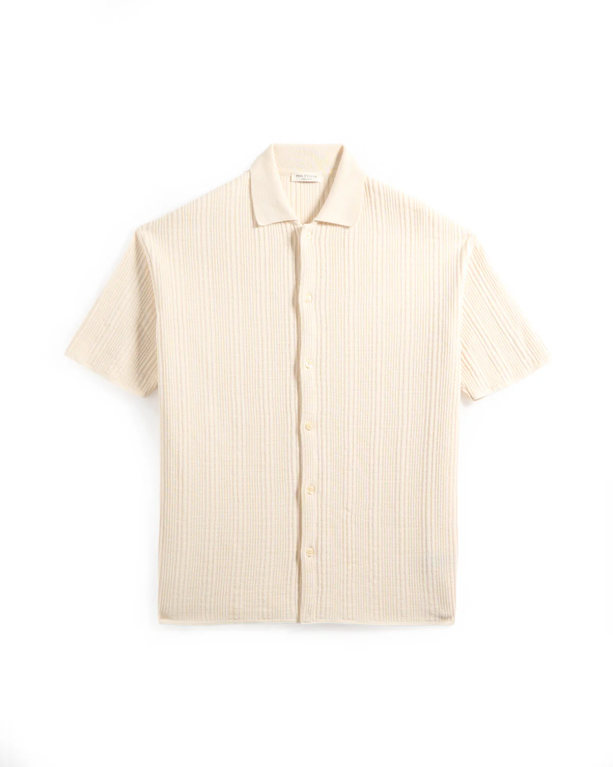 Ribbed Knit Full Button Polo