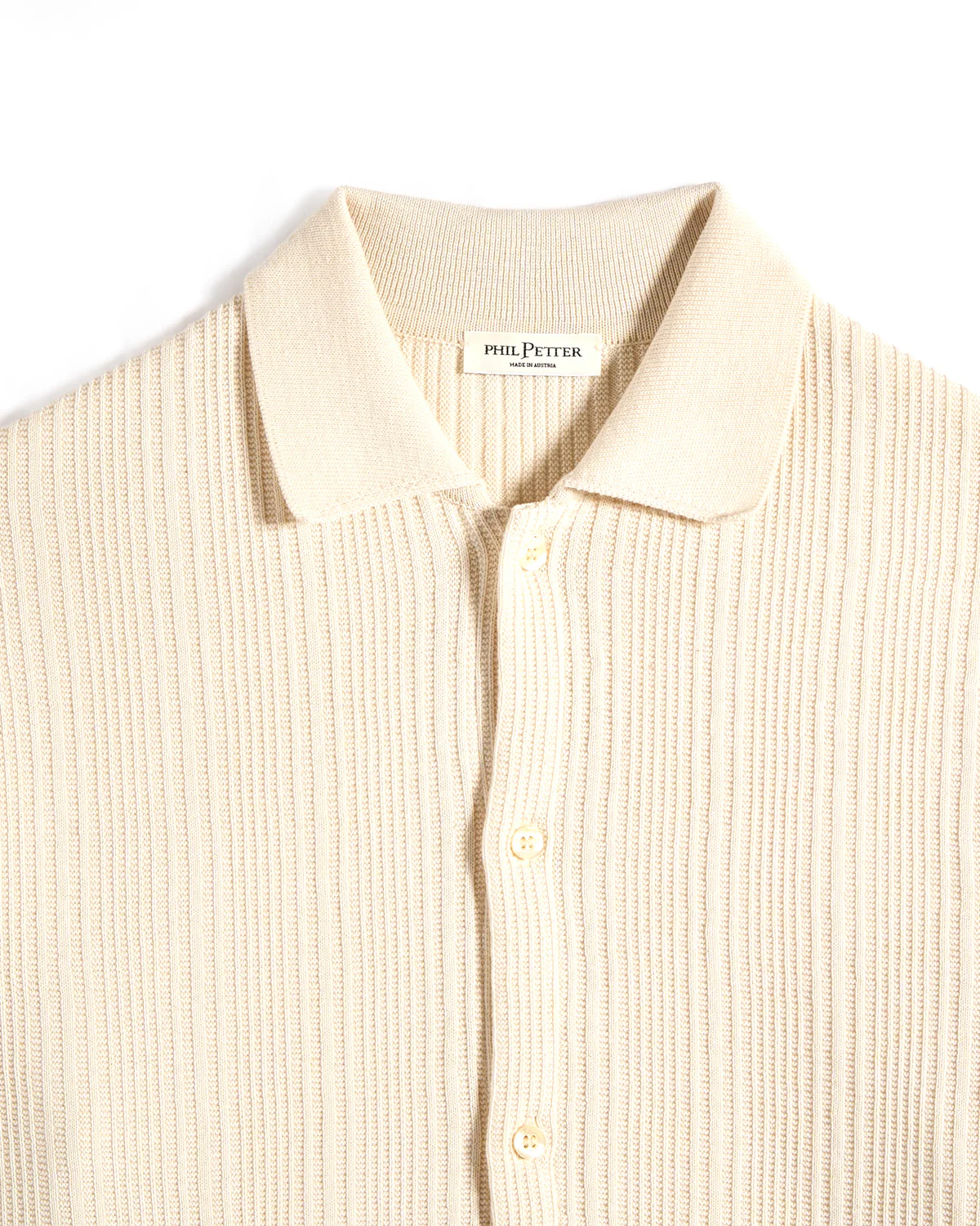 Ribbed Knit Full Button Polo - Image 2