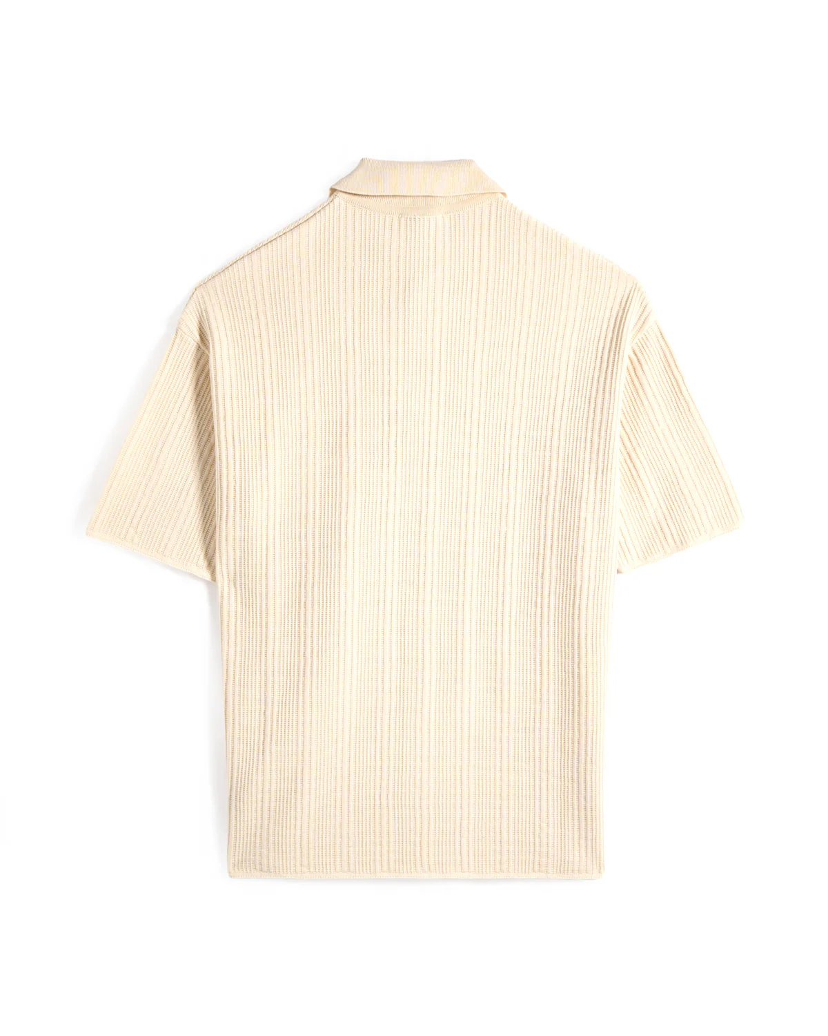 Ribbed Knit Full Button Polo - Image 3
