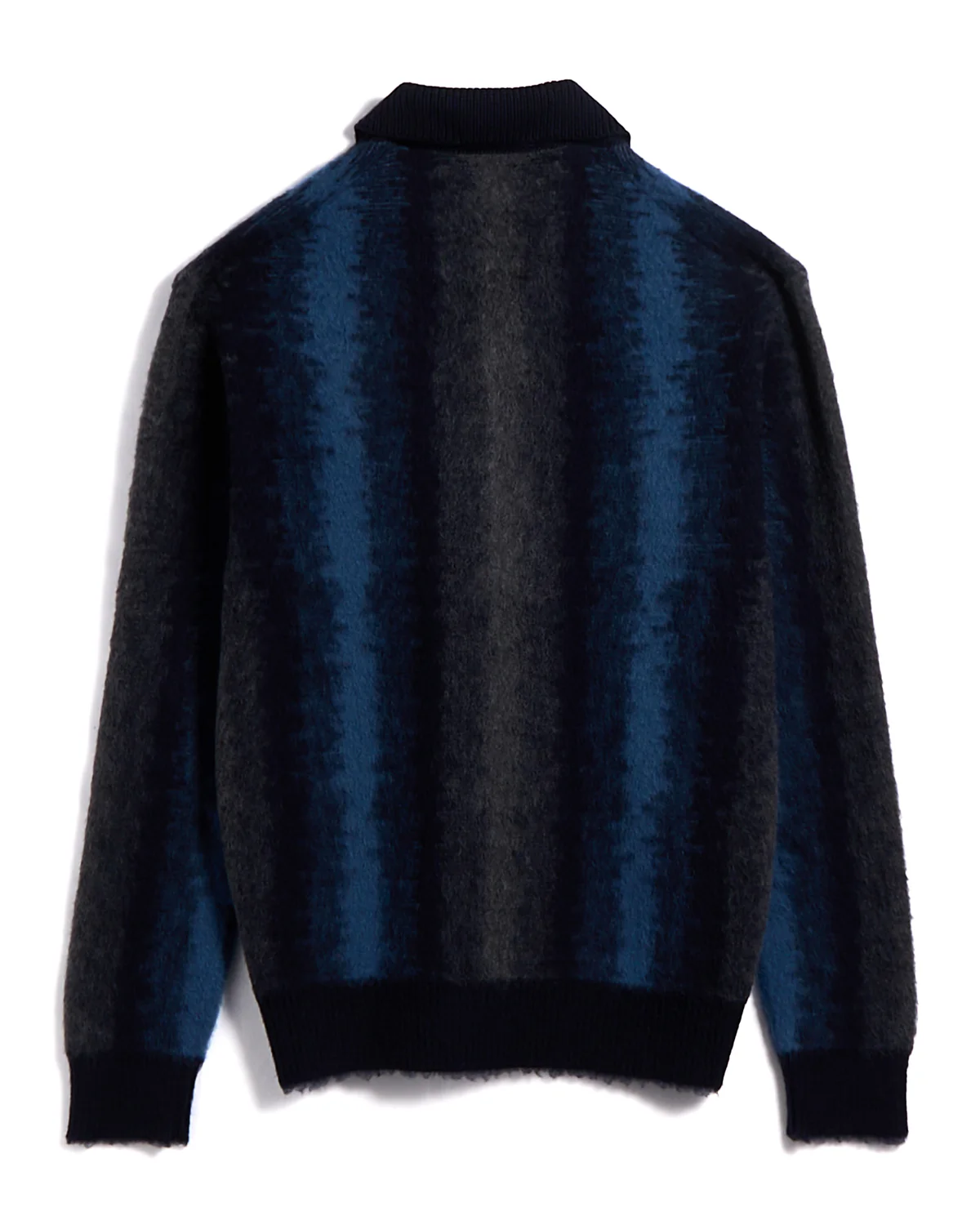 12 Gauge Plush Merino Wool Glitch Stripe Cardigan - Image 3