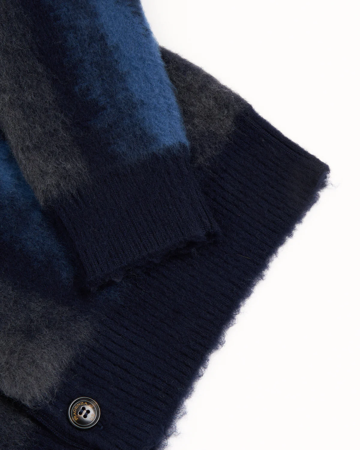 12 Gauge Plush Merino Wool Glitch Stripe Cardigan - Image 4