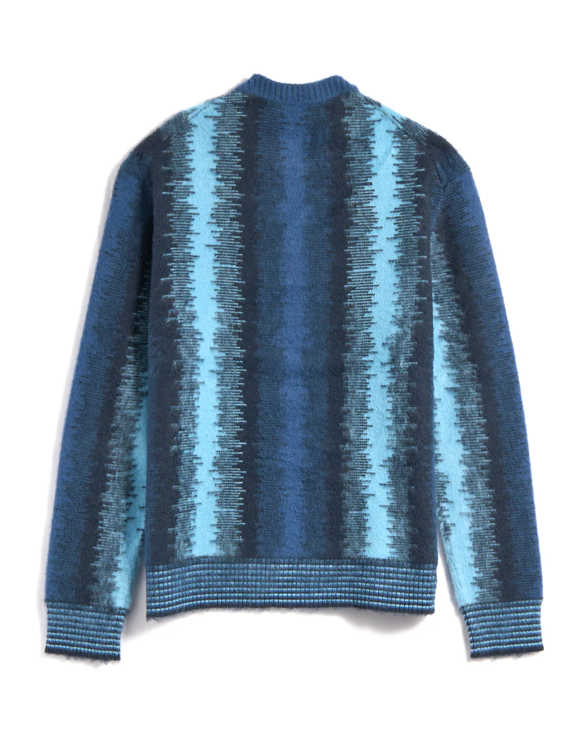 12 Gauge Plush Merino Wool Glitch Stripe Crewneck - Image 3