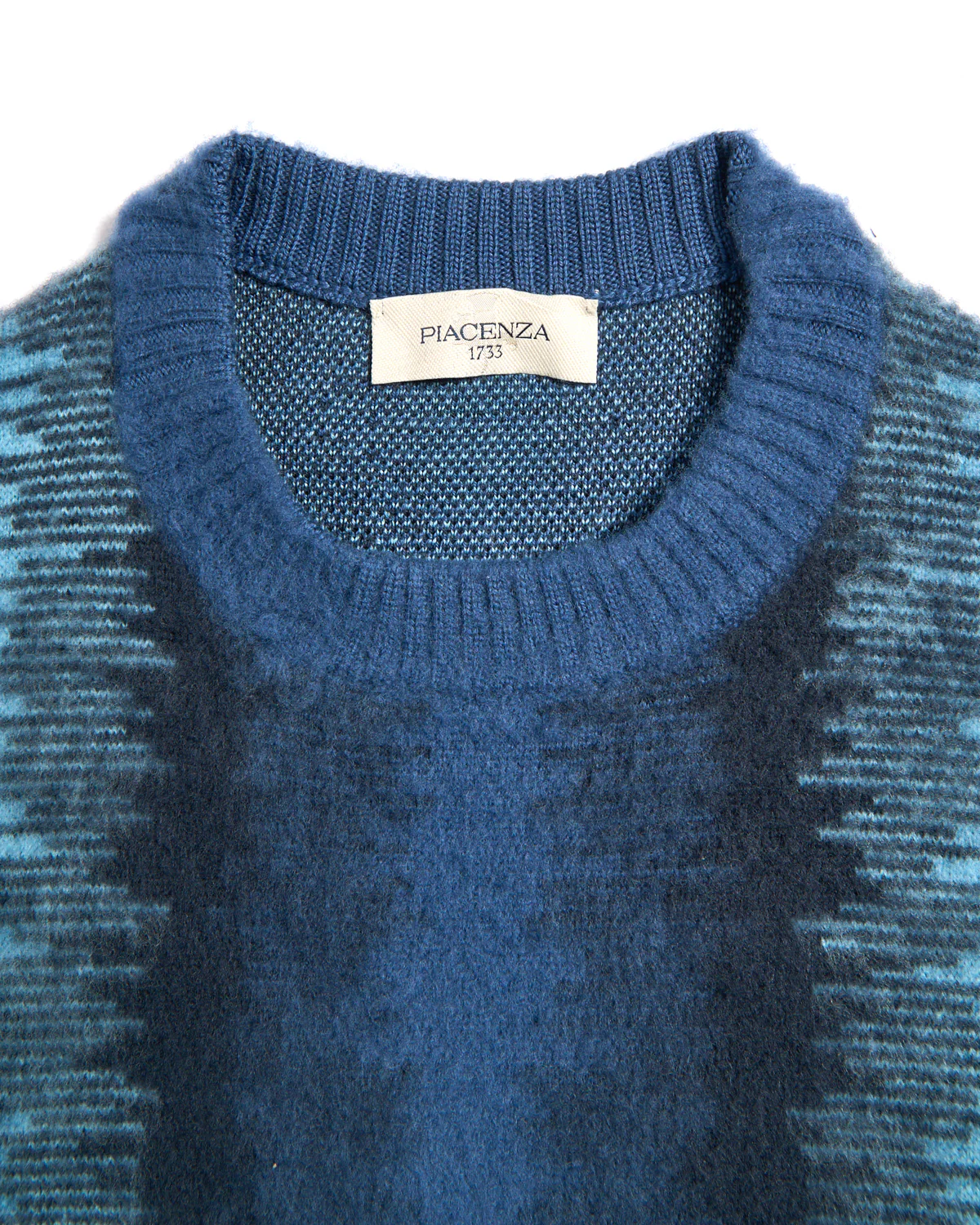 12 Gauge Plush Merino Wool Glitch Stripe Crewneck - Image 4