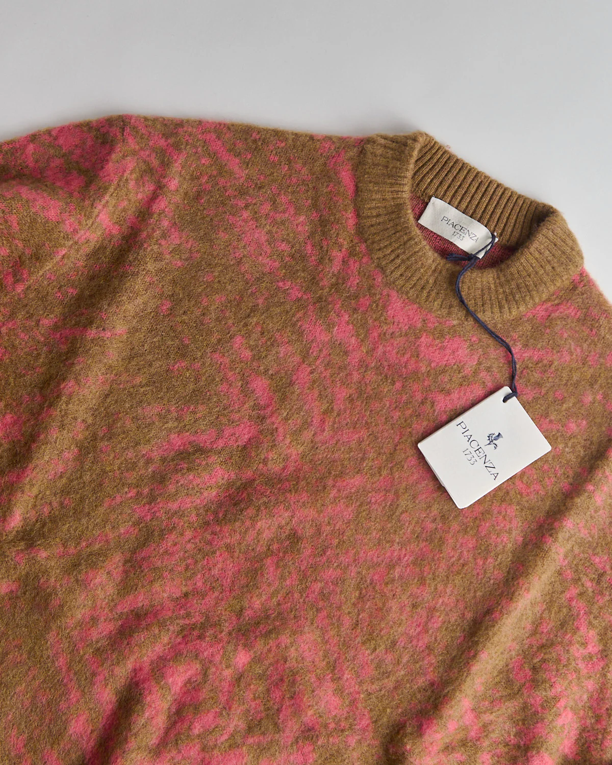 Wool Girocollo Punto Jaquard Pixel Pettinato Sweater - Image 3