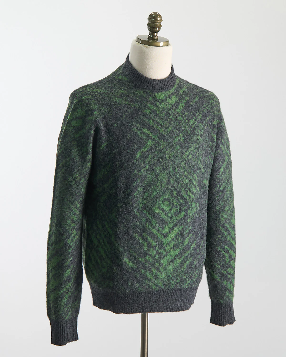 Wool Girocollo Punto Jaquard Pixel Pettinato Sweater - Image 10