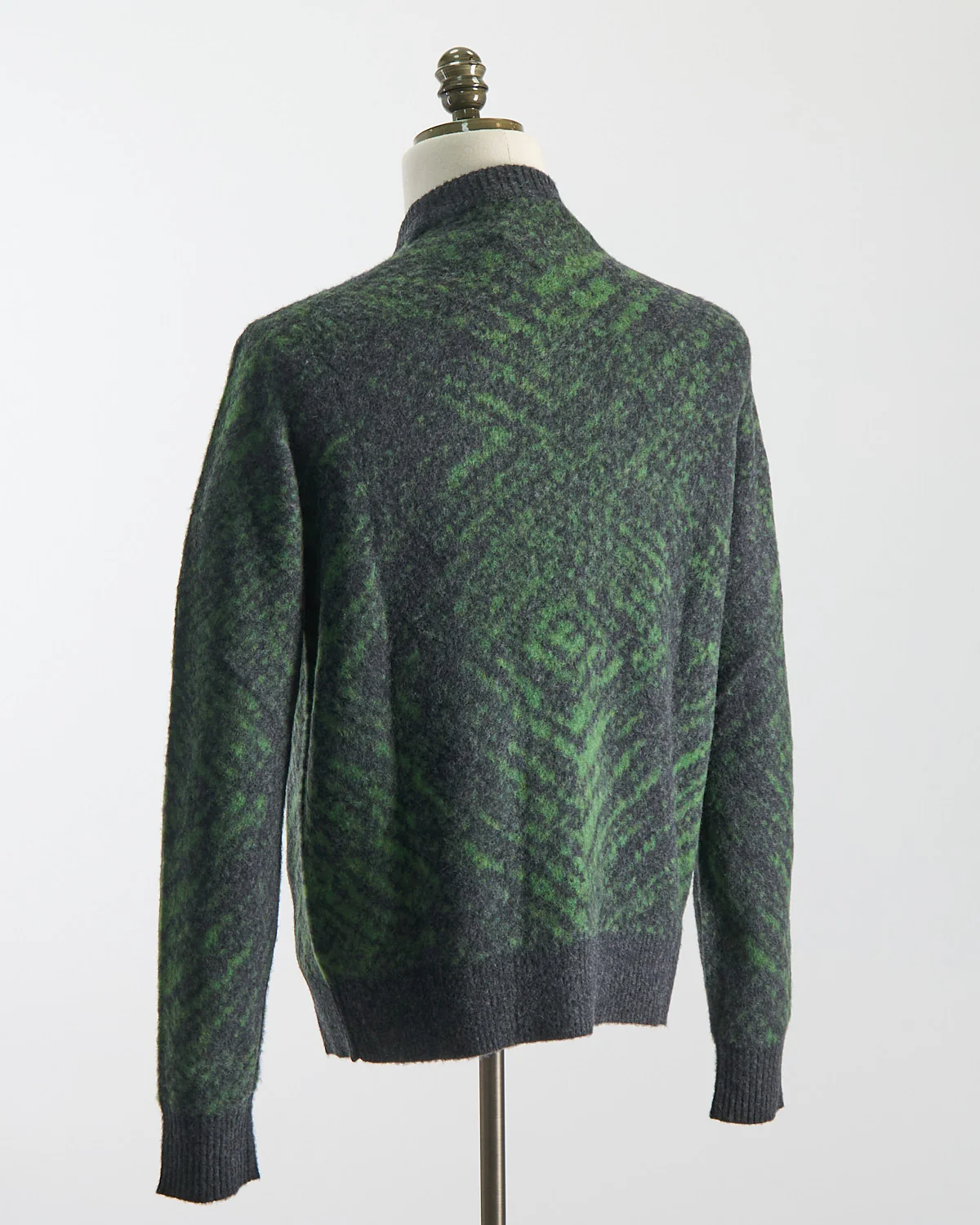 Wool Girocollo Punto Jaquard Pixel Pettinato Sweater - Image 6