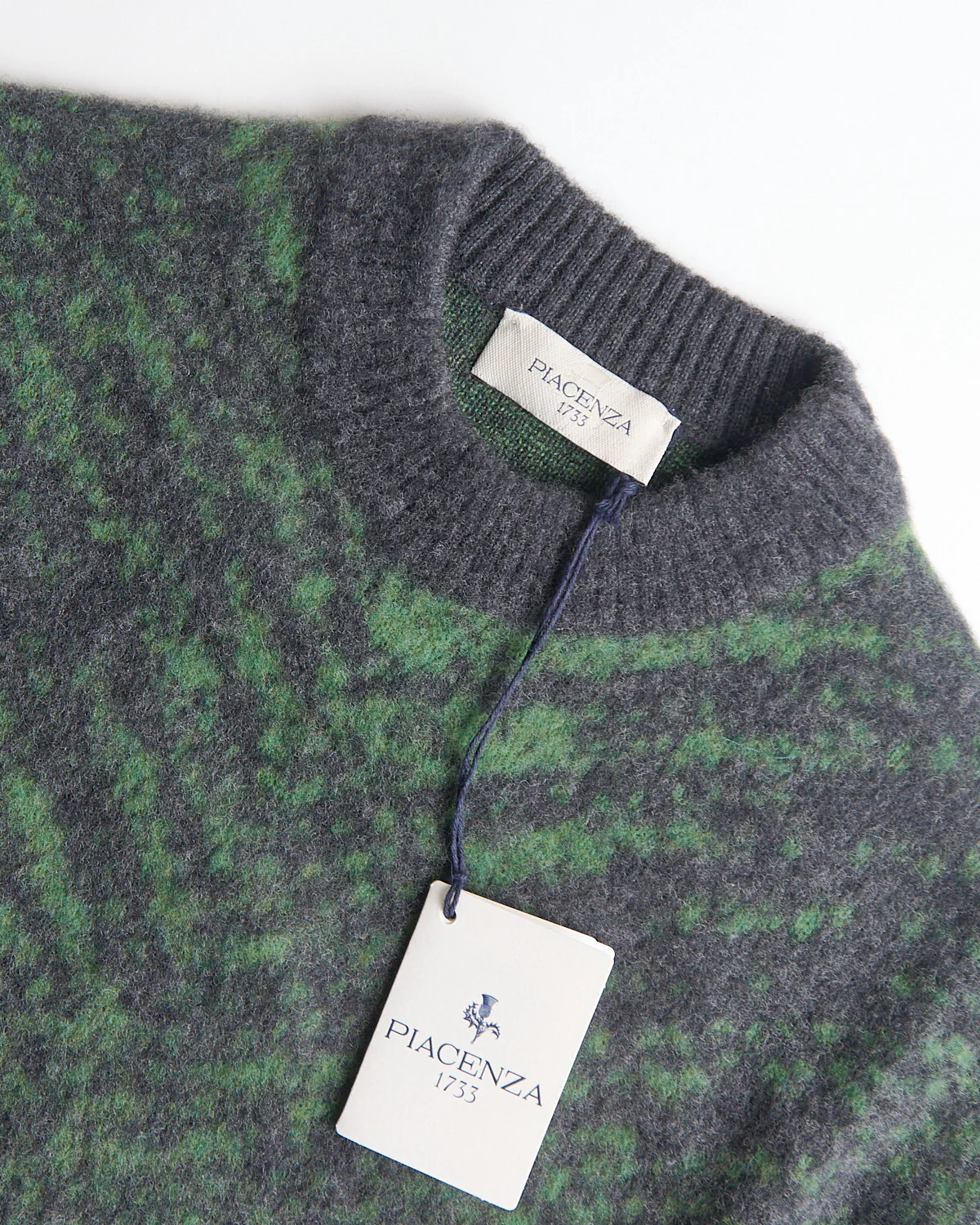 Wool Girocollo Punto Jaquard Pixel Pettinato Sweater - Image 7