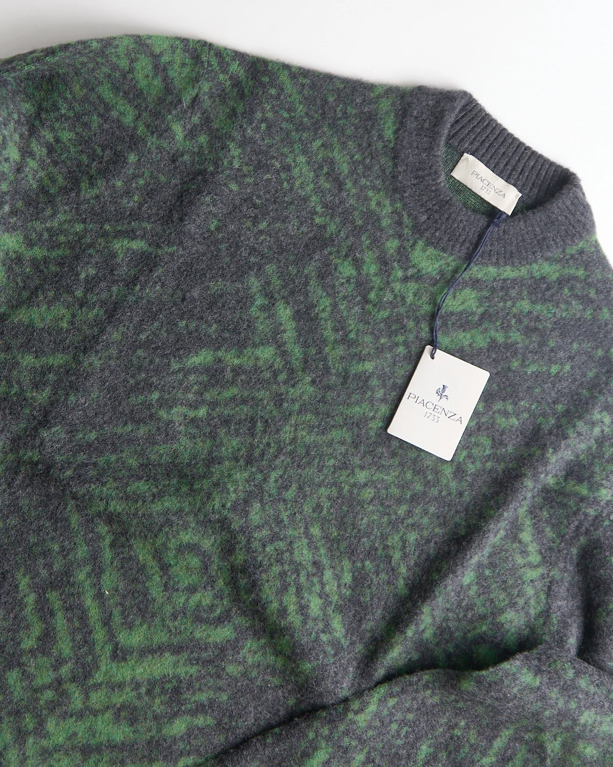 Wool Girocollo Punto Jaquard Pixel Pettinato Sweater - Image 8