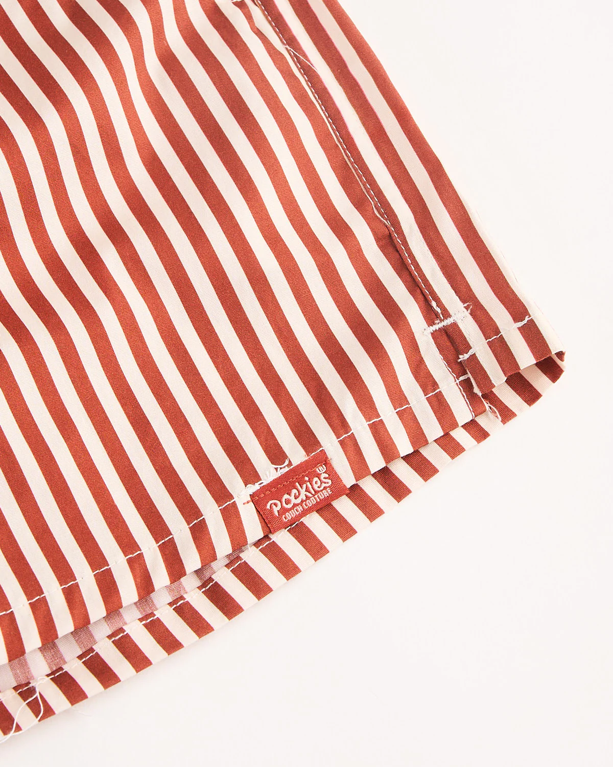 Terracotta Striped Cotton Boxers With Pockets - Image 2