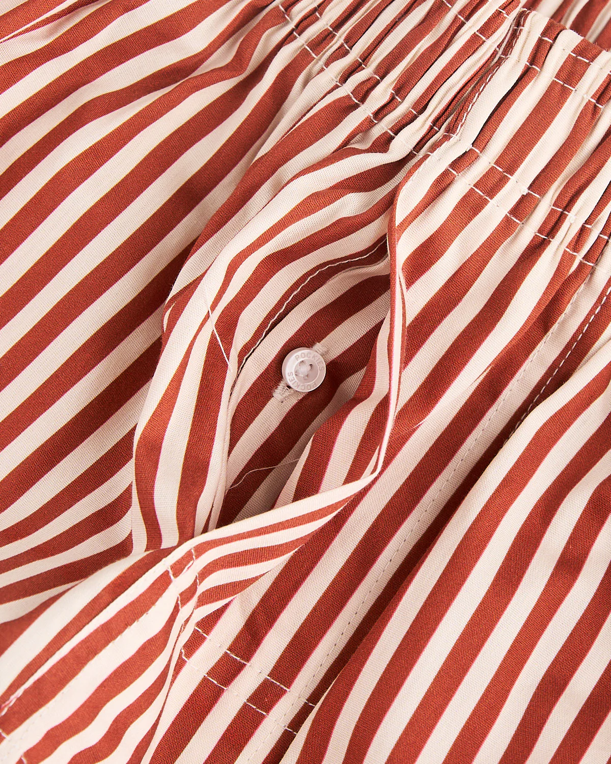 Terracotta Striped Cotton Boxers With Pockets - Image 4