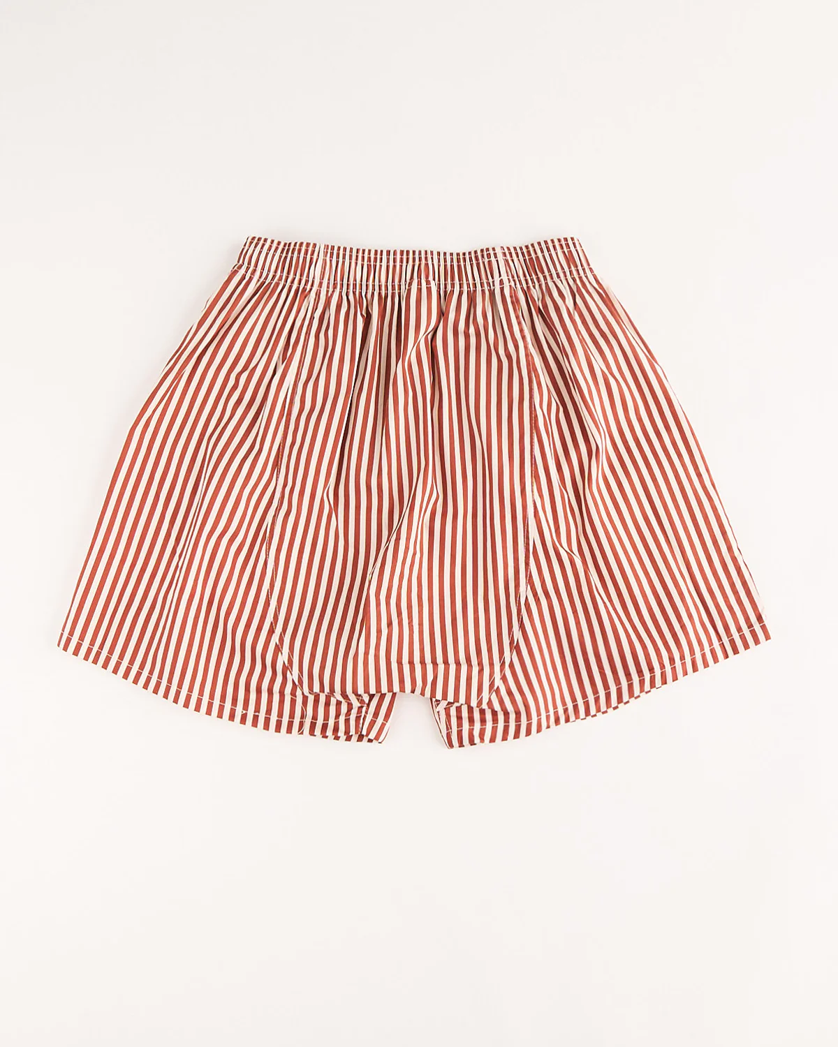 Terracotta Striped Cotton Boxers With Pockets - Image 5