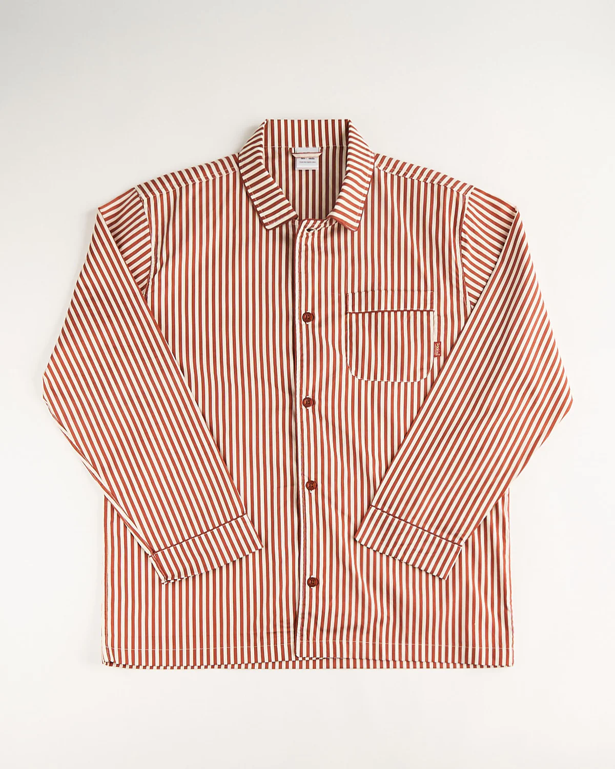 Terracotta Striped Pyjama Shirt