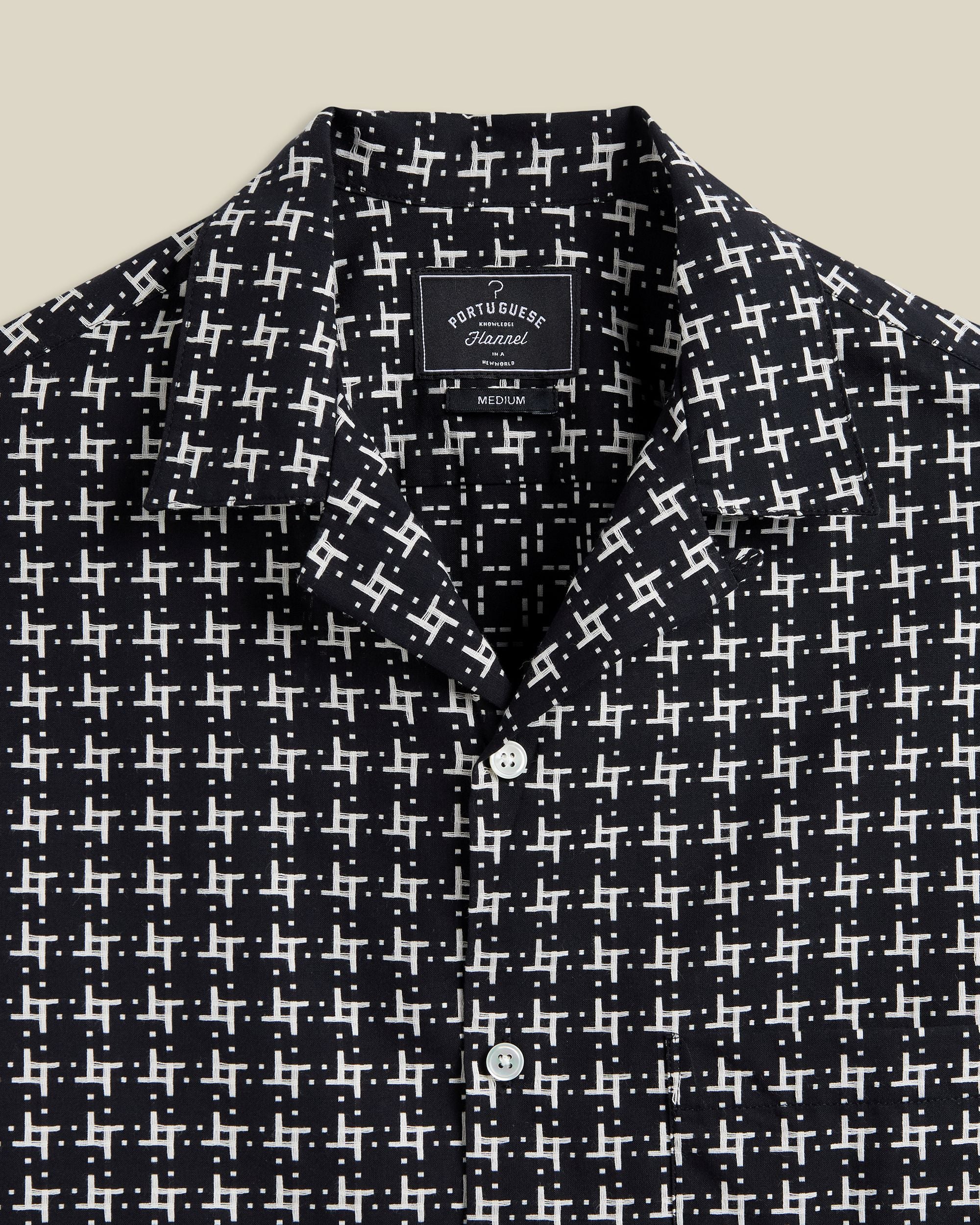 'Calypso' Neat Design Cotton Camp Collar Shirt - Image 2