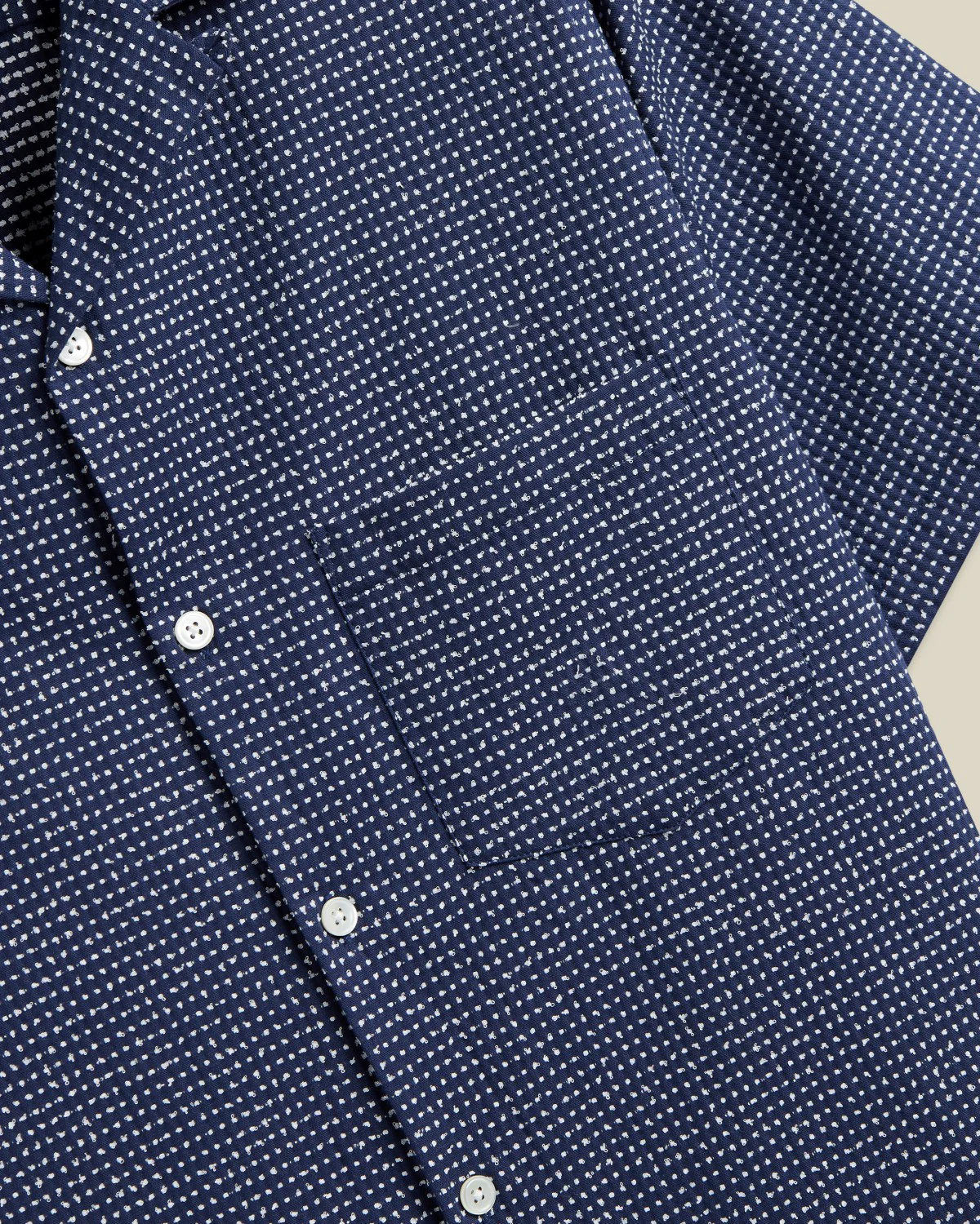 'Dots' Cotton Camp Collar Shirt - Image 3