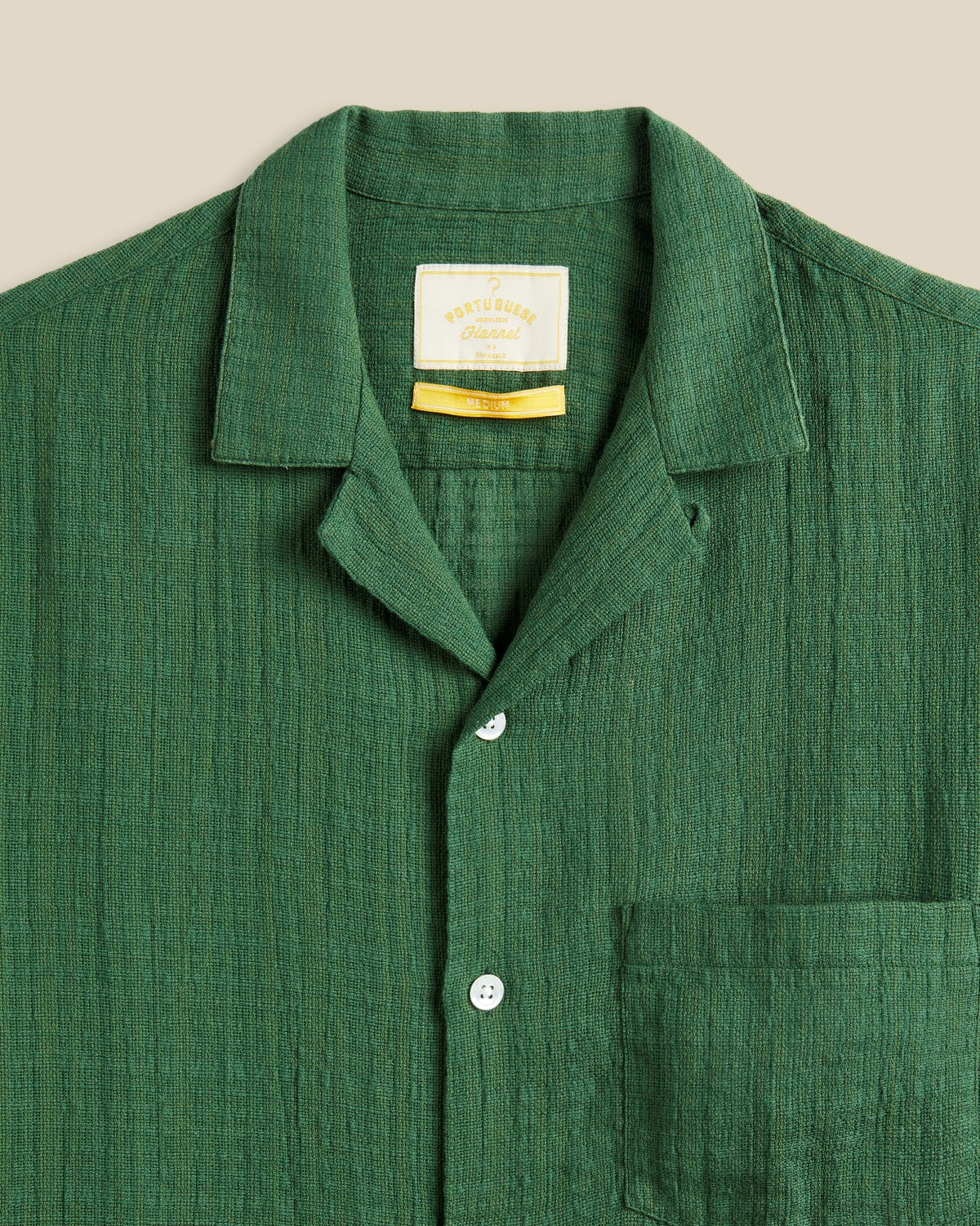 'Grain' Open Weave Cotton Camp Collar Shirt - Image 2
