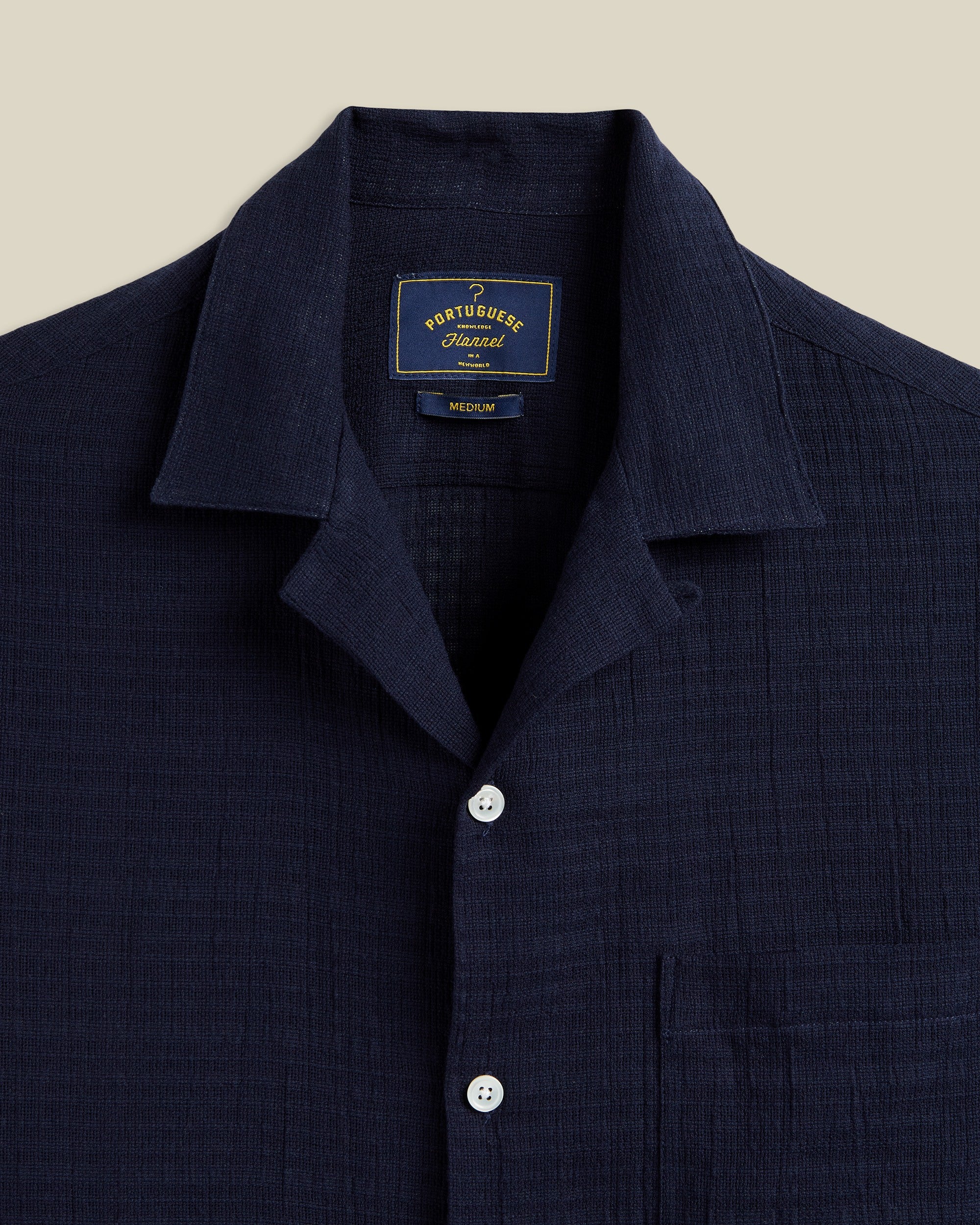 'Grain' Open Weave Cotton Camp Collar Shirt - Image 2